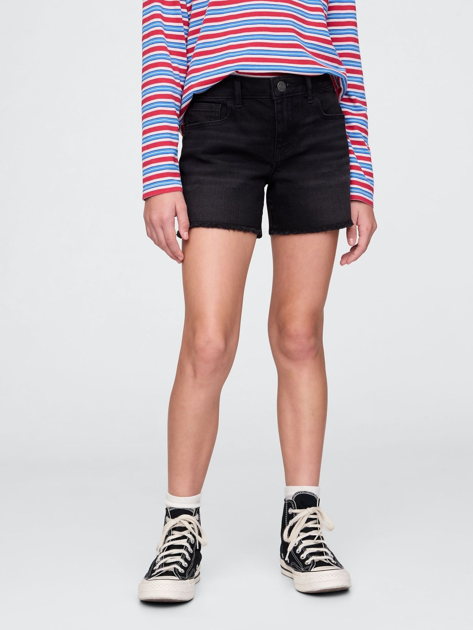 Black Midi Denim Shorts (5-13yrs) (F61852) | £30