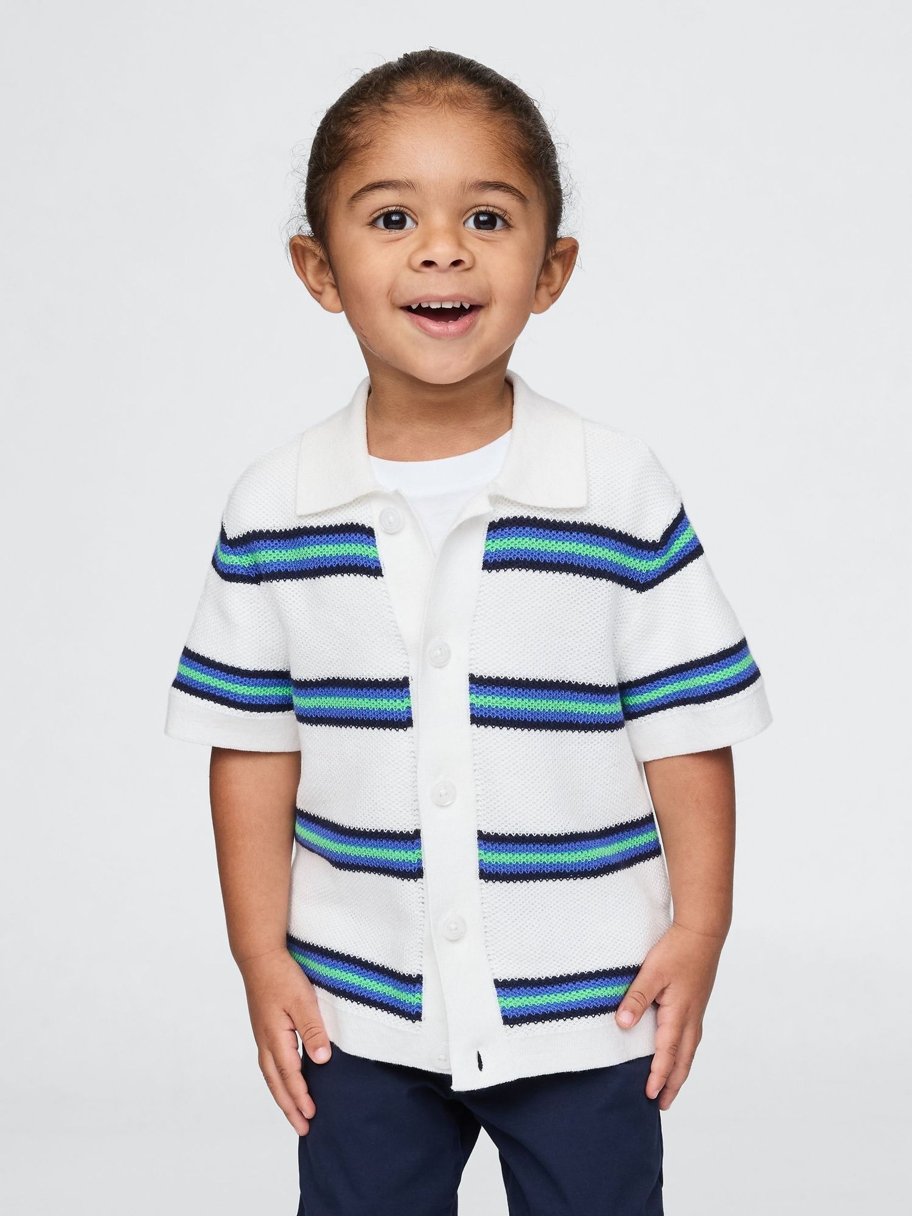 White Crochet Cabana Shirt (6mths-5yrs) (F61944) | £20