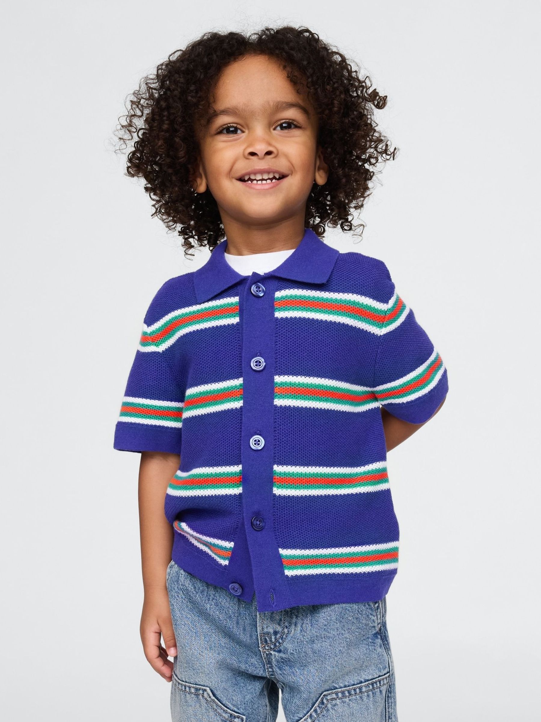 Blue Crochet Cabana Shirt (6mths-5yrs) (F61949) | £20
