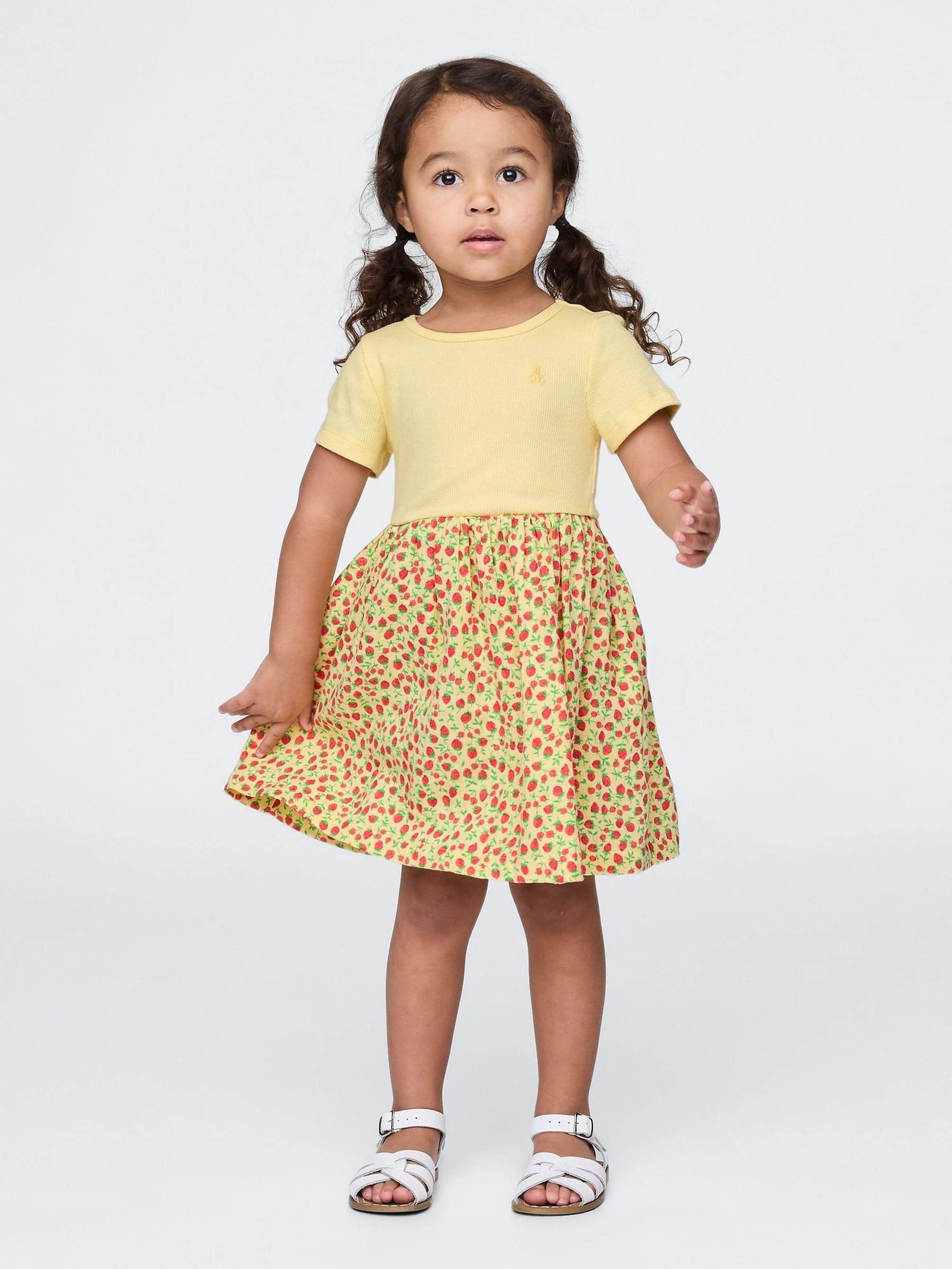 Yellow Floral Skater Dress (6mths-5yrs) (F61951) | £18