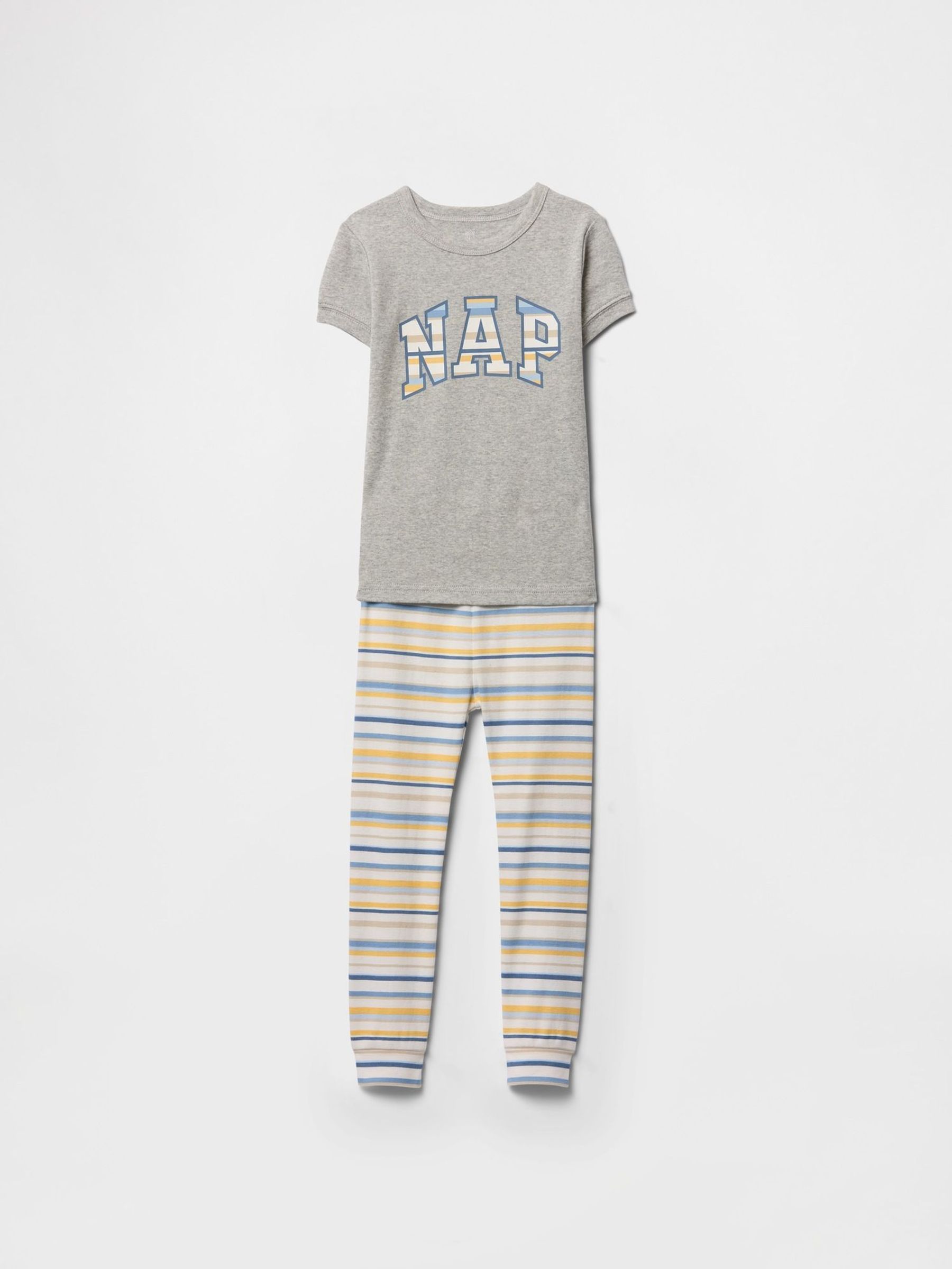 Grey Short Sleeve Striped Pyjamas (6mths-5yrs) (F61953) | £18