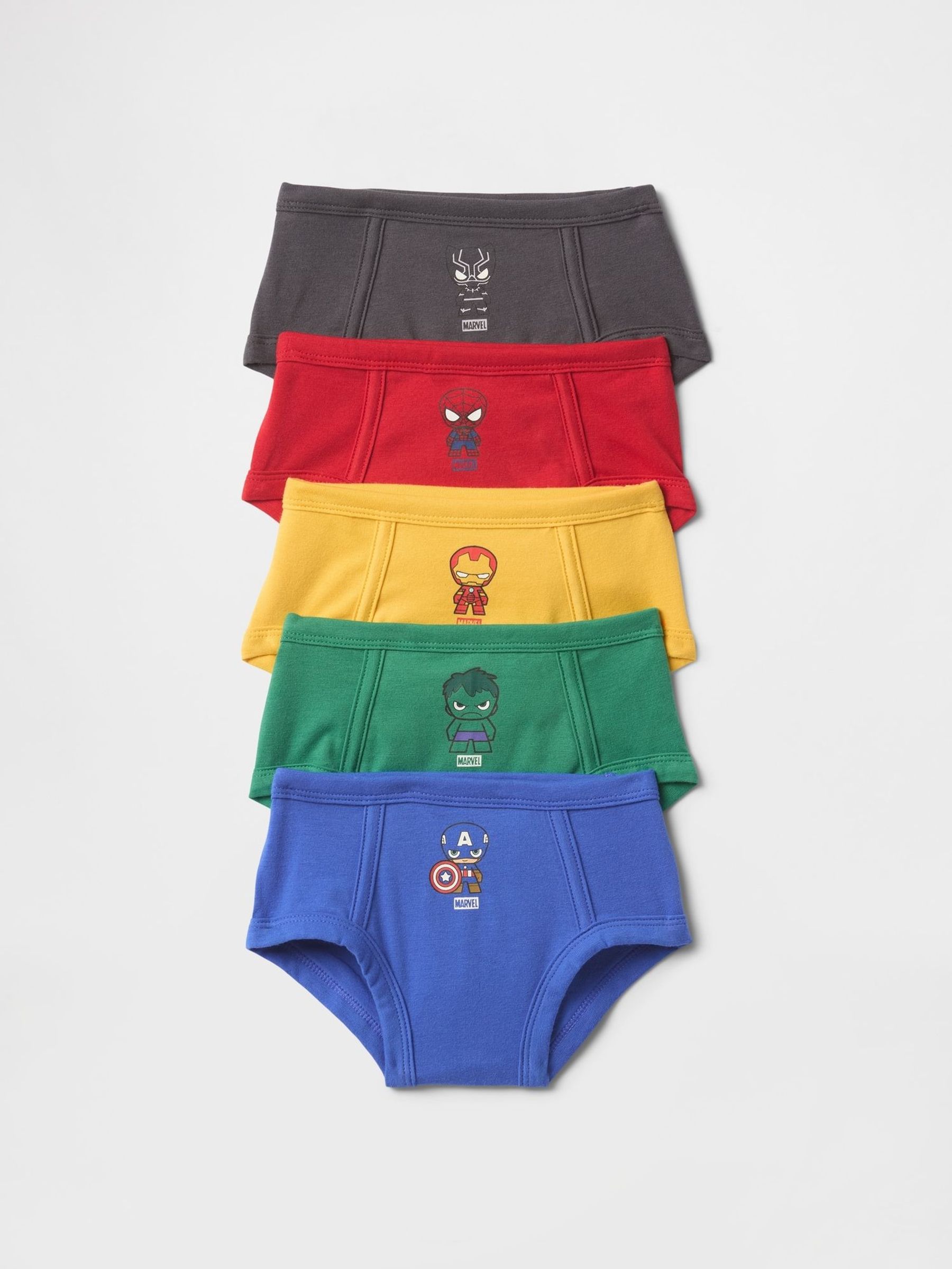 Blue/Yellow/Red/Green/Black Marvel Briefs 5-Pack (F61961) | £20
