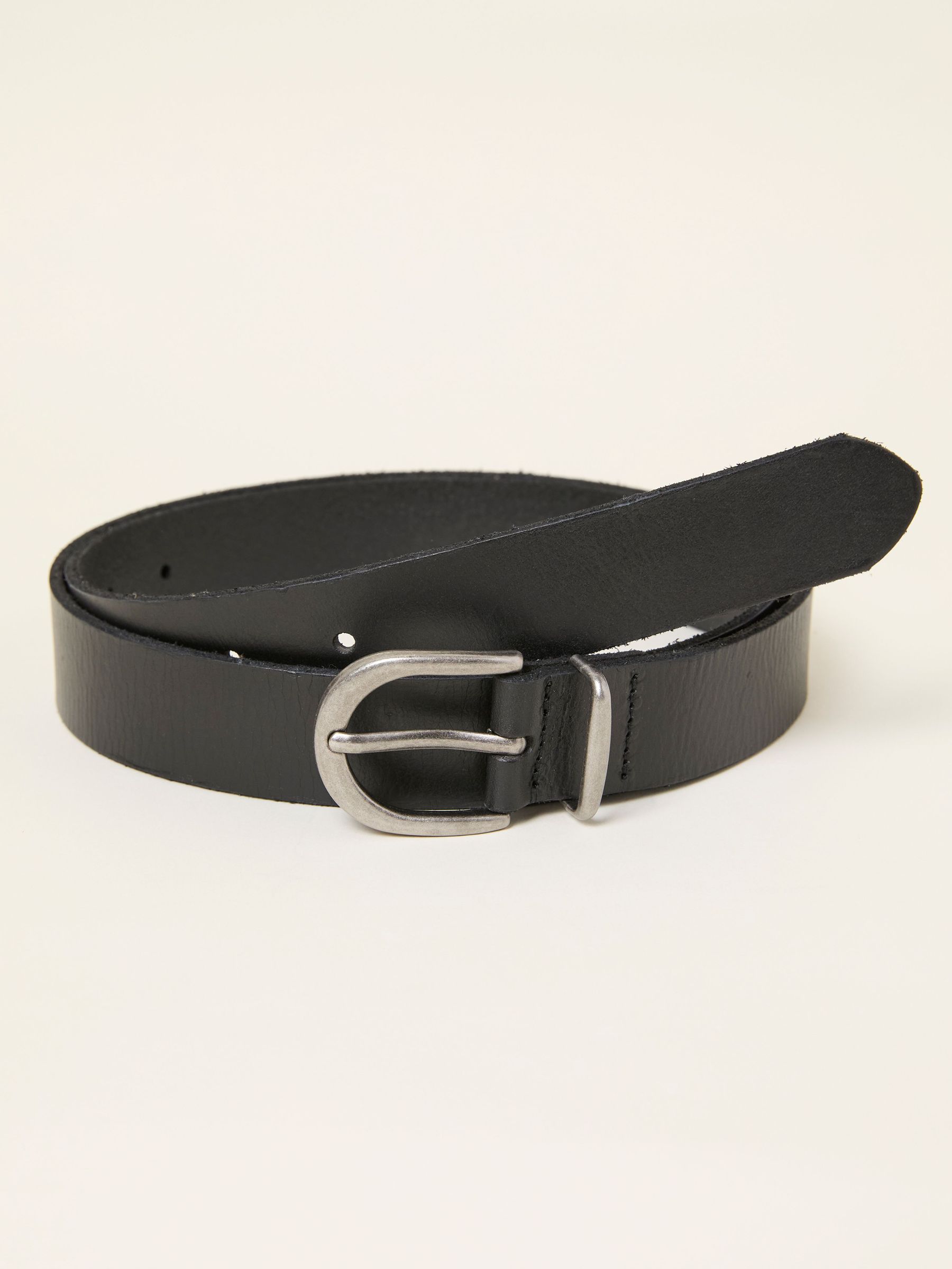 Black Plain Leather Belt (F63028) | £25