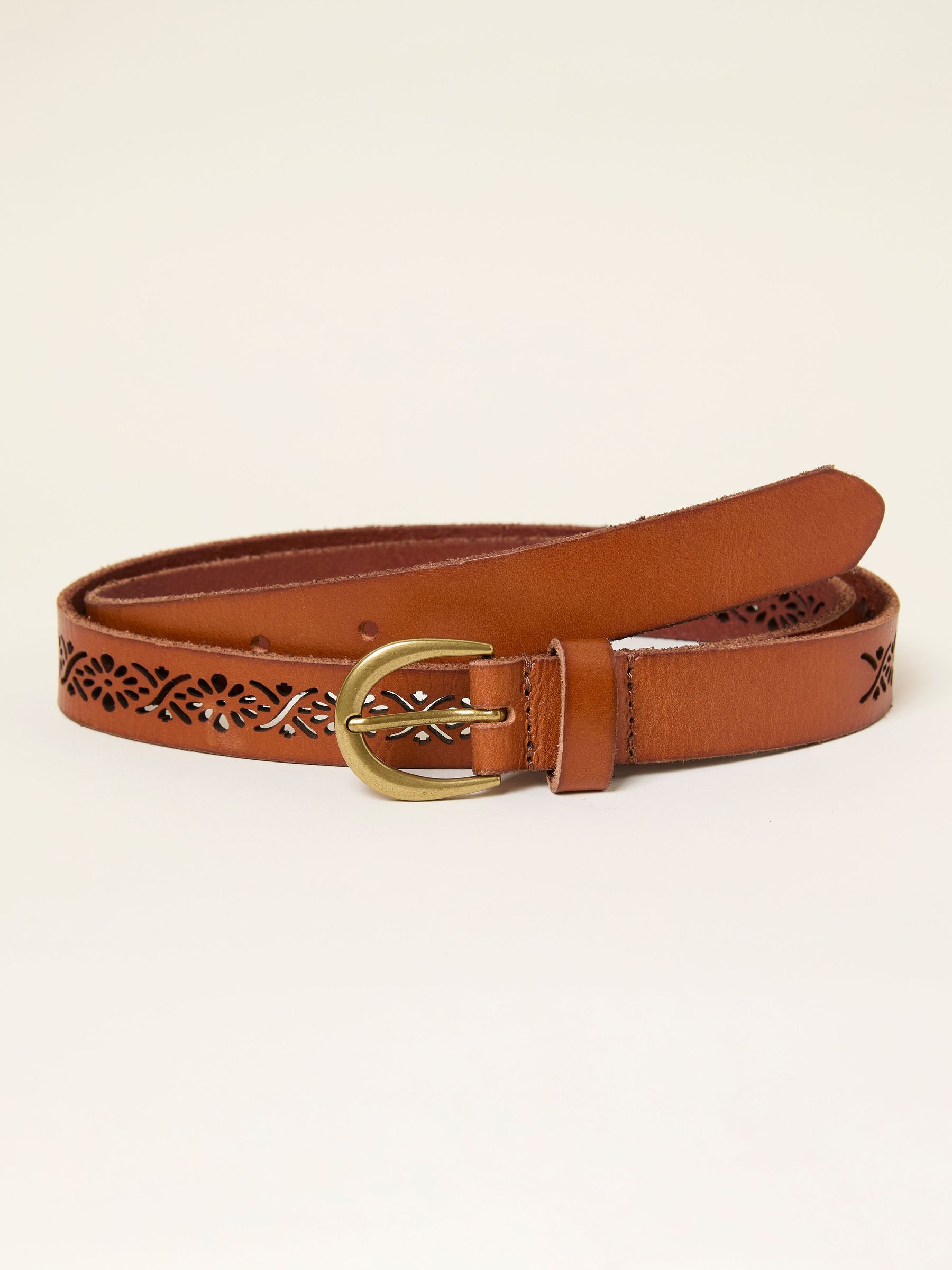 Tan Brown Cut Out Detail Leather Belt (F63030) | £28