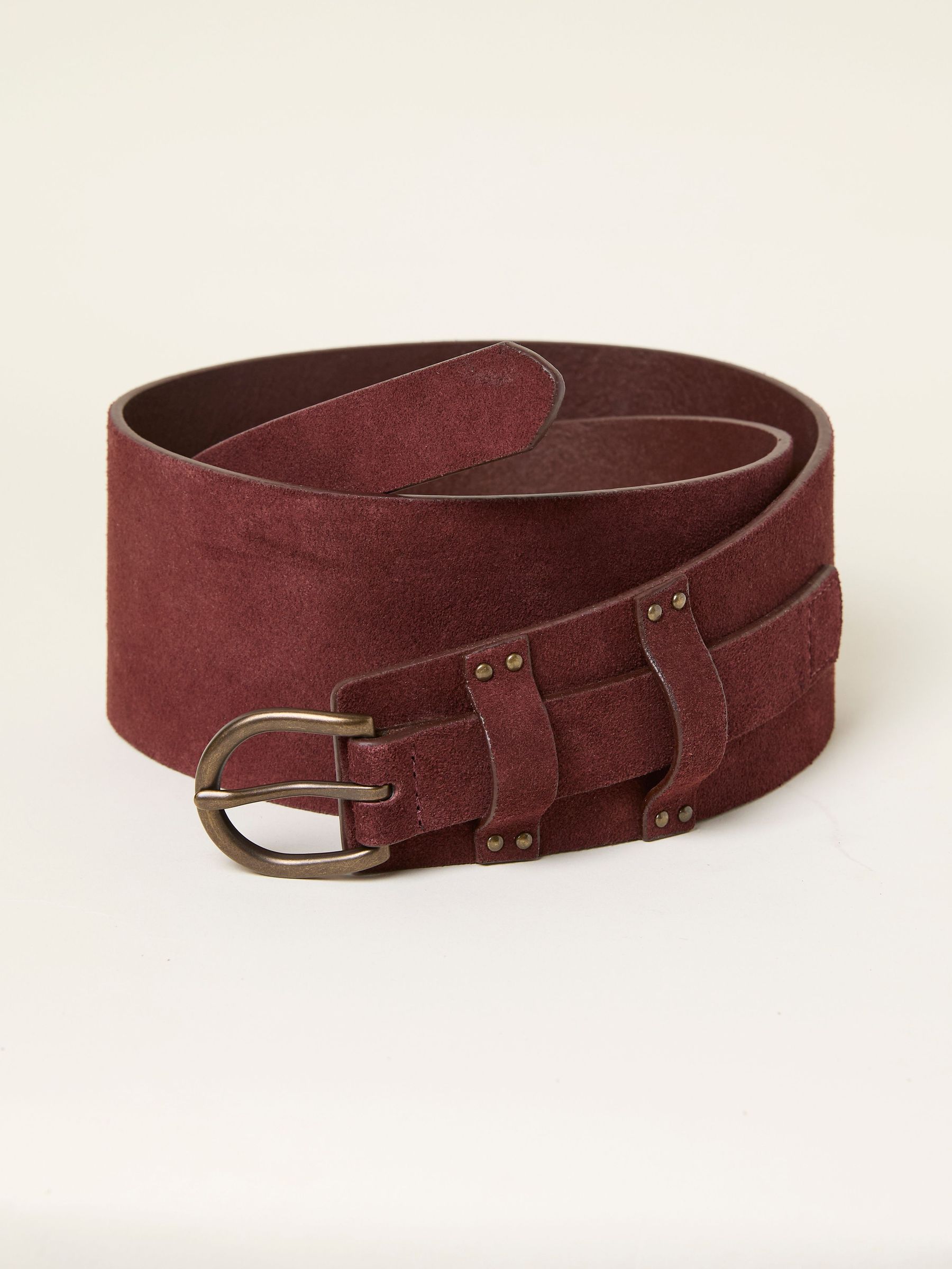 Burgundy Red Suede Waist Belt (F63038) | £40