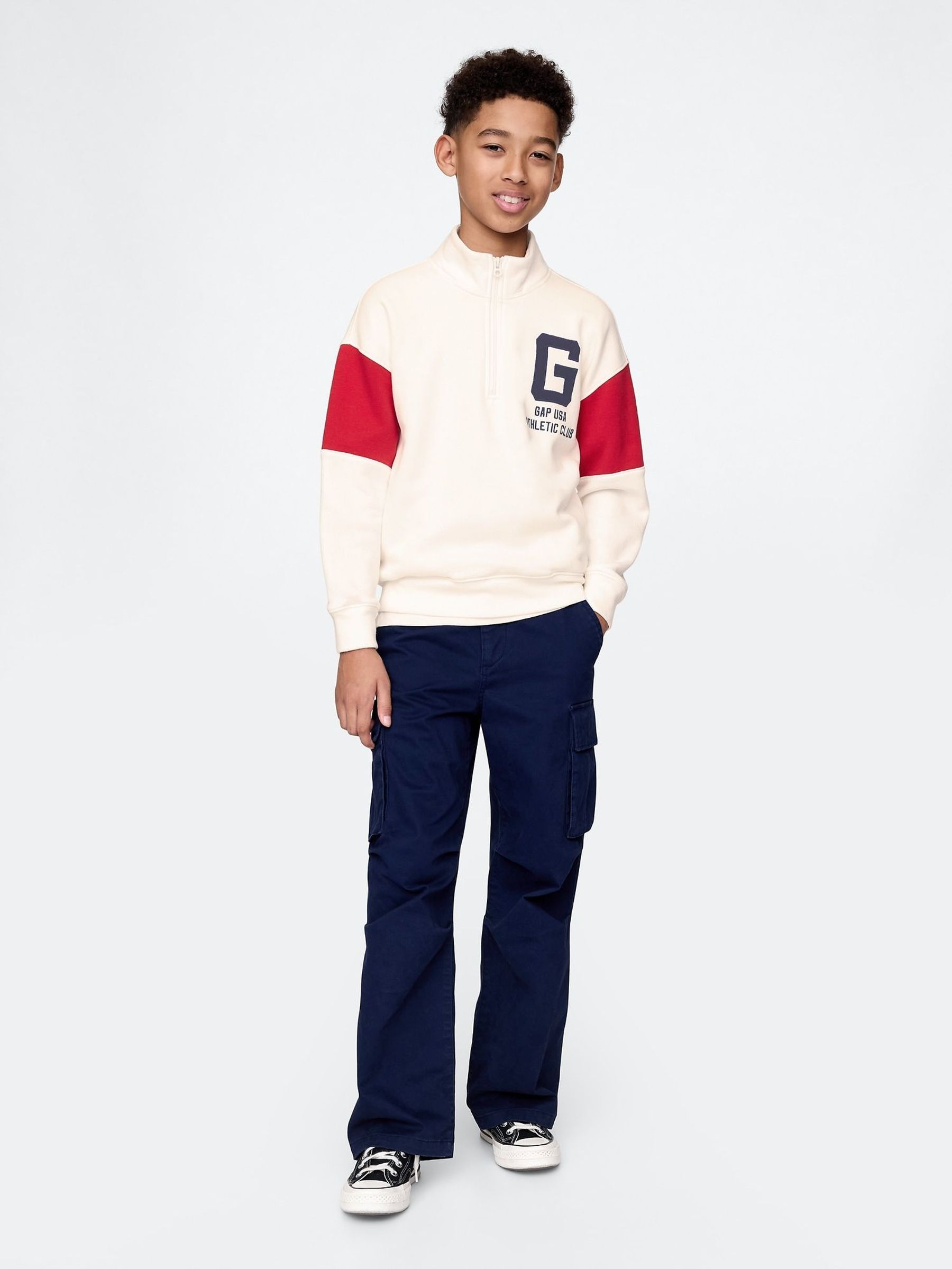 Cream Vintage Soft Half-Zip Logo Pullover (4-13yrs) (F63784) | £40