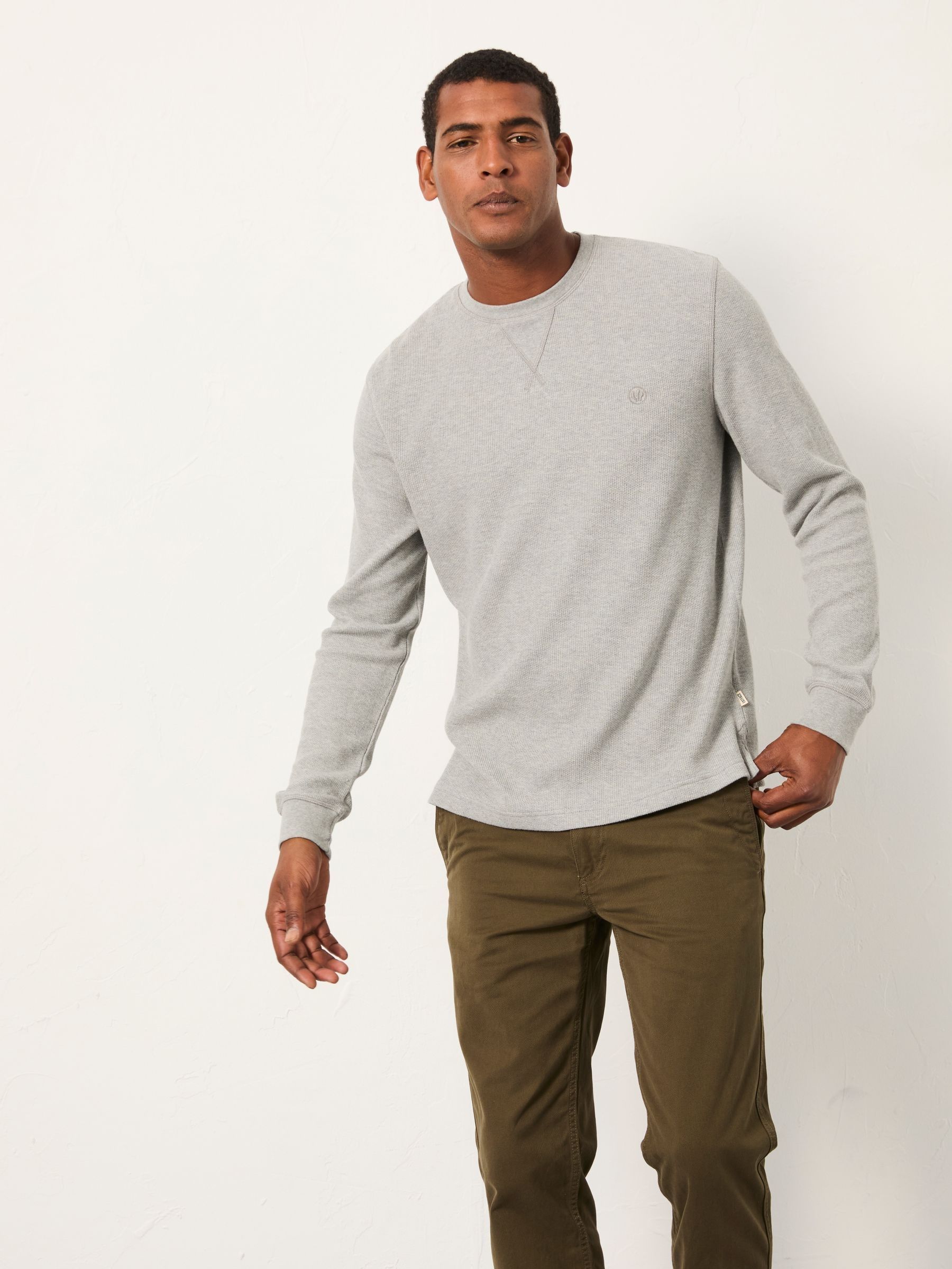 Grey Waffle Crew (F63865) | £39.50