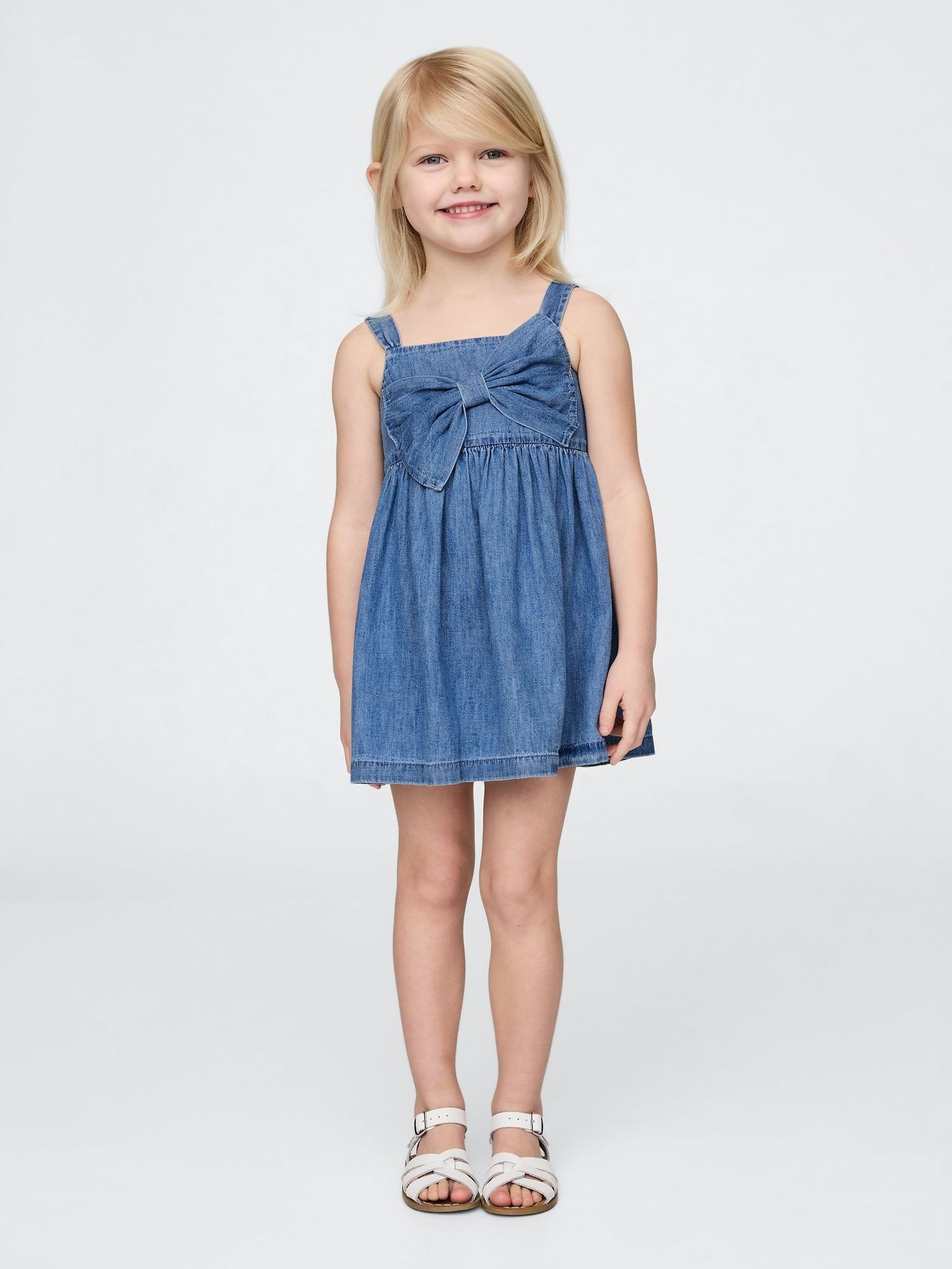 Blue Bow Denim Dress (6mths-5yrs) (F64049) | £30