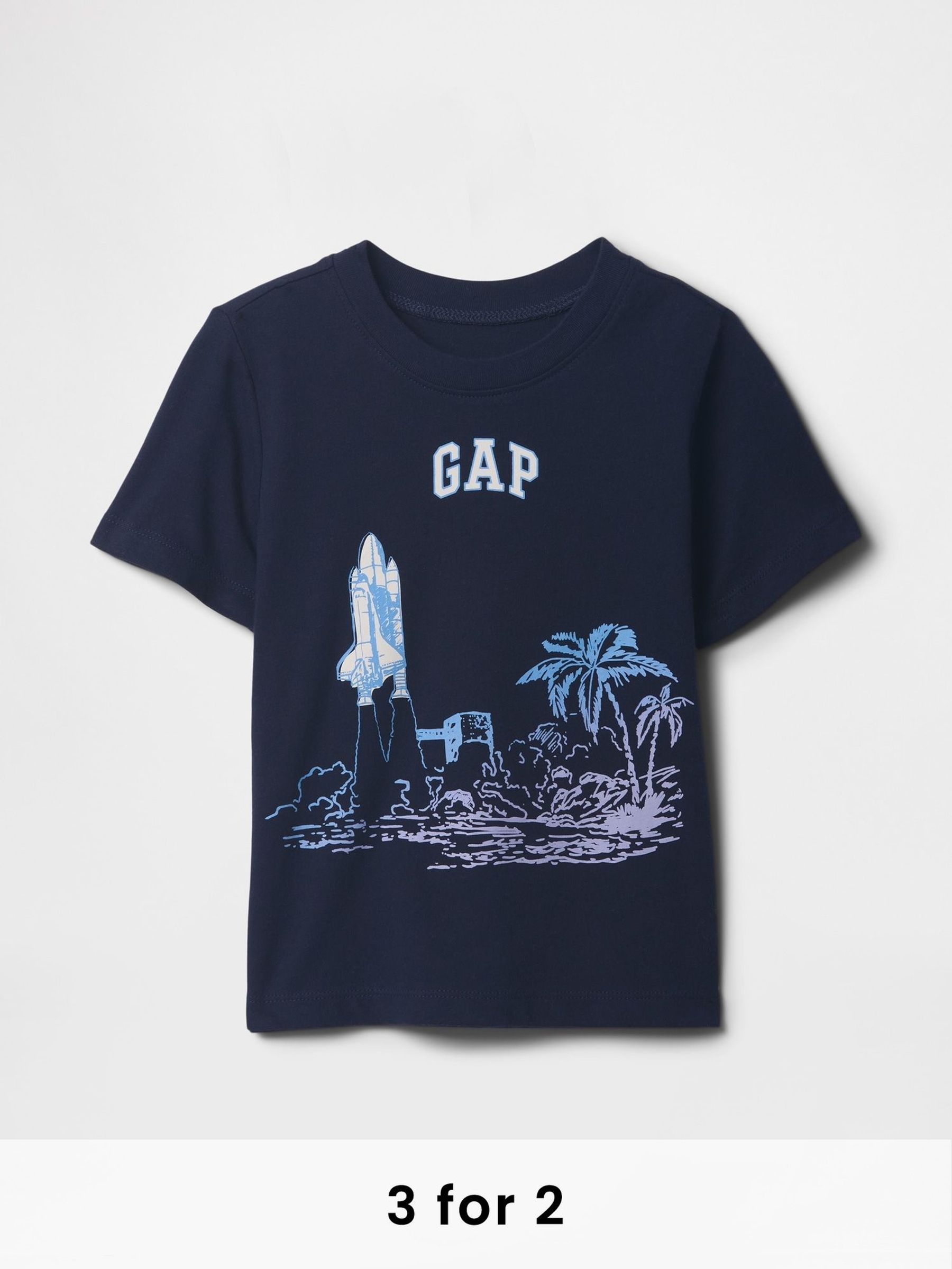 Navy Blue Short Sleeve Graphic T-Shirt (6mths-5yrs) (F64374) | £10