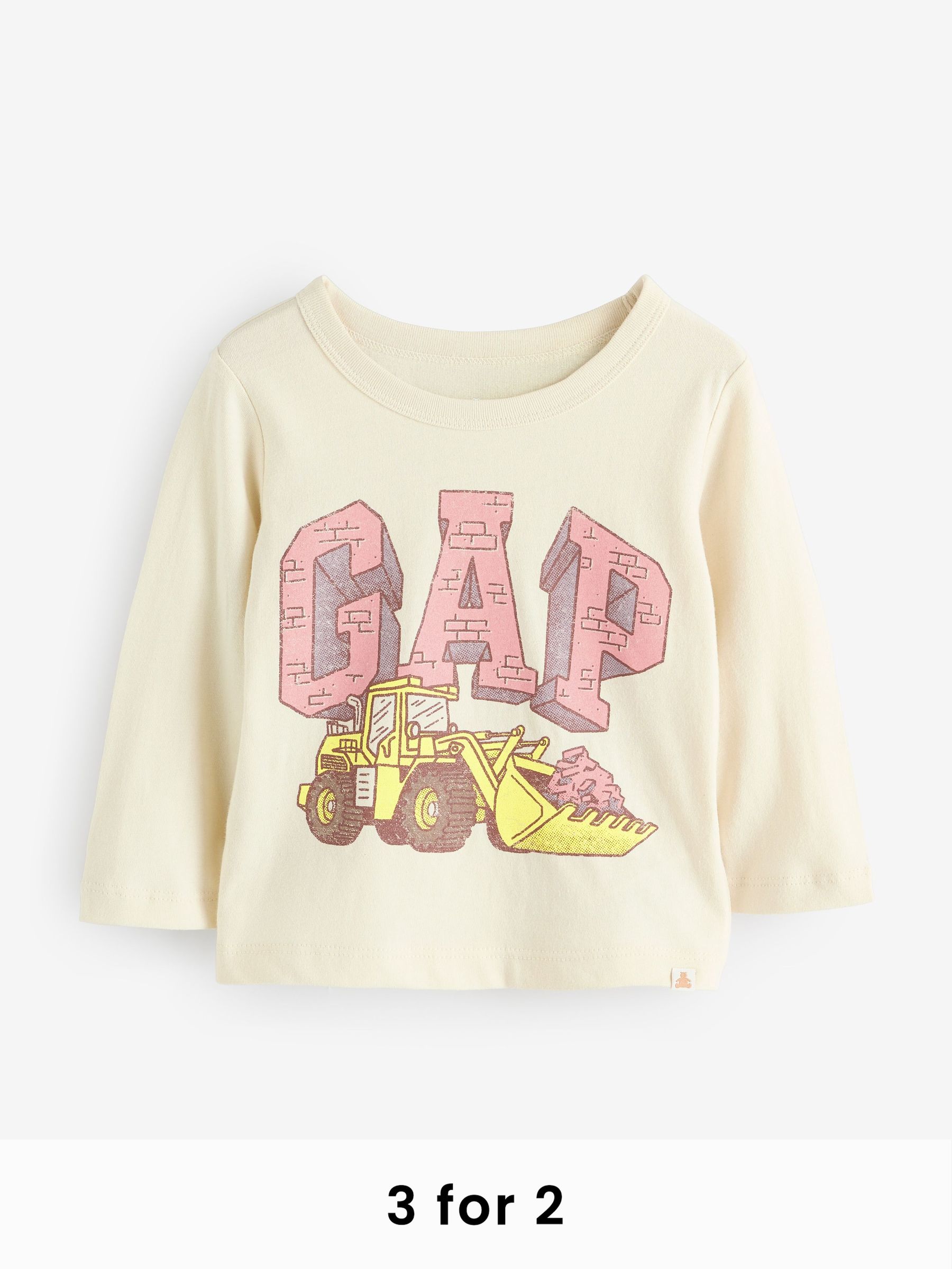 Beige Logo Long Sleeve Graphic T-Shirt (6mths-5yrs) (F64376) | £10