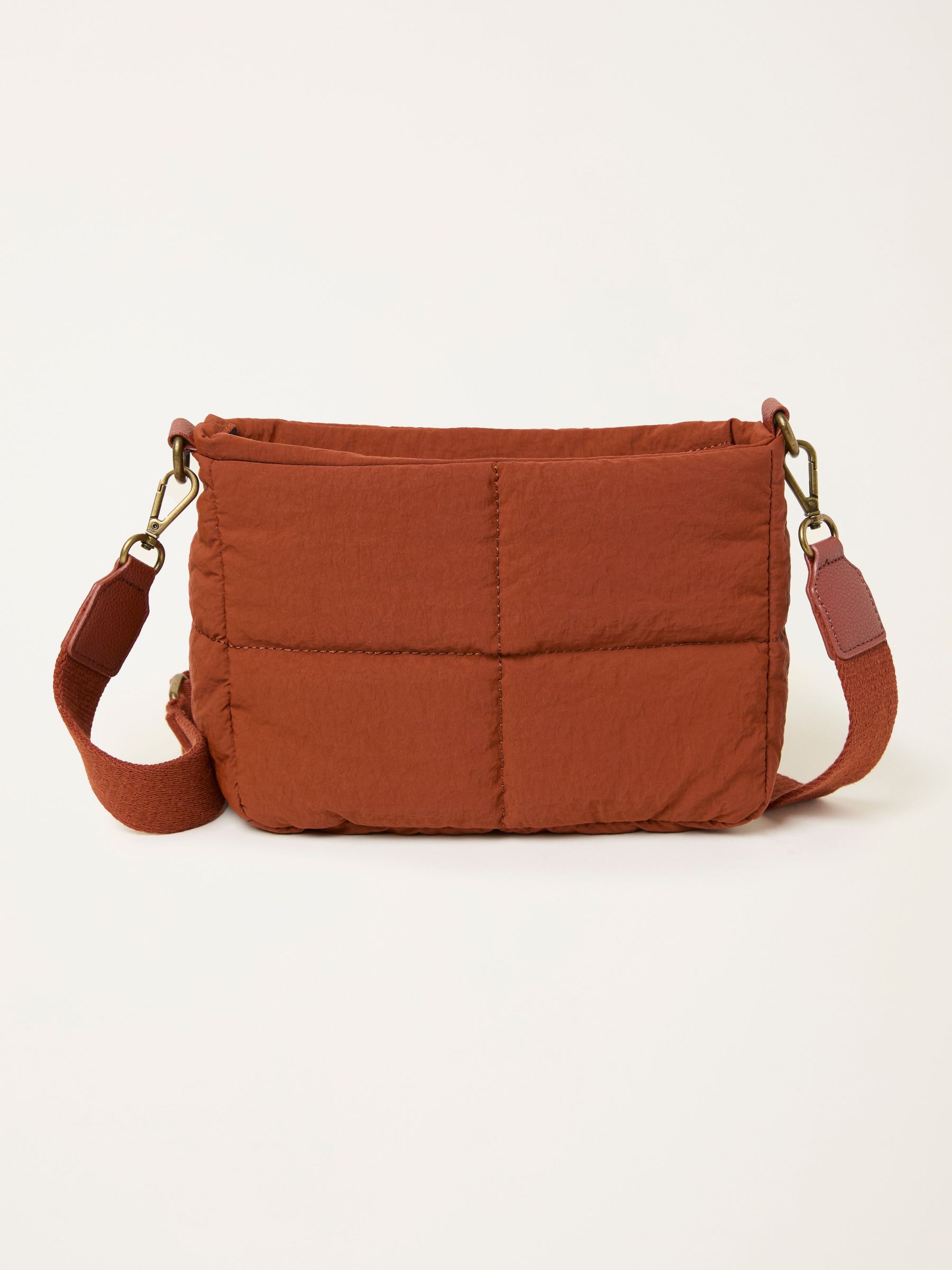 Dark Orange Quilted Nylon Crossbody Bag (F65870) | £32.50