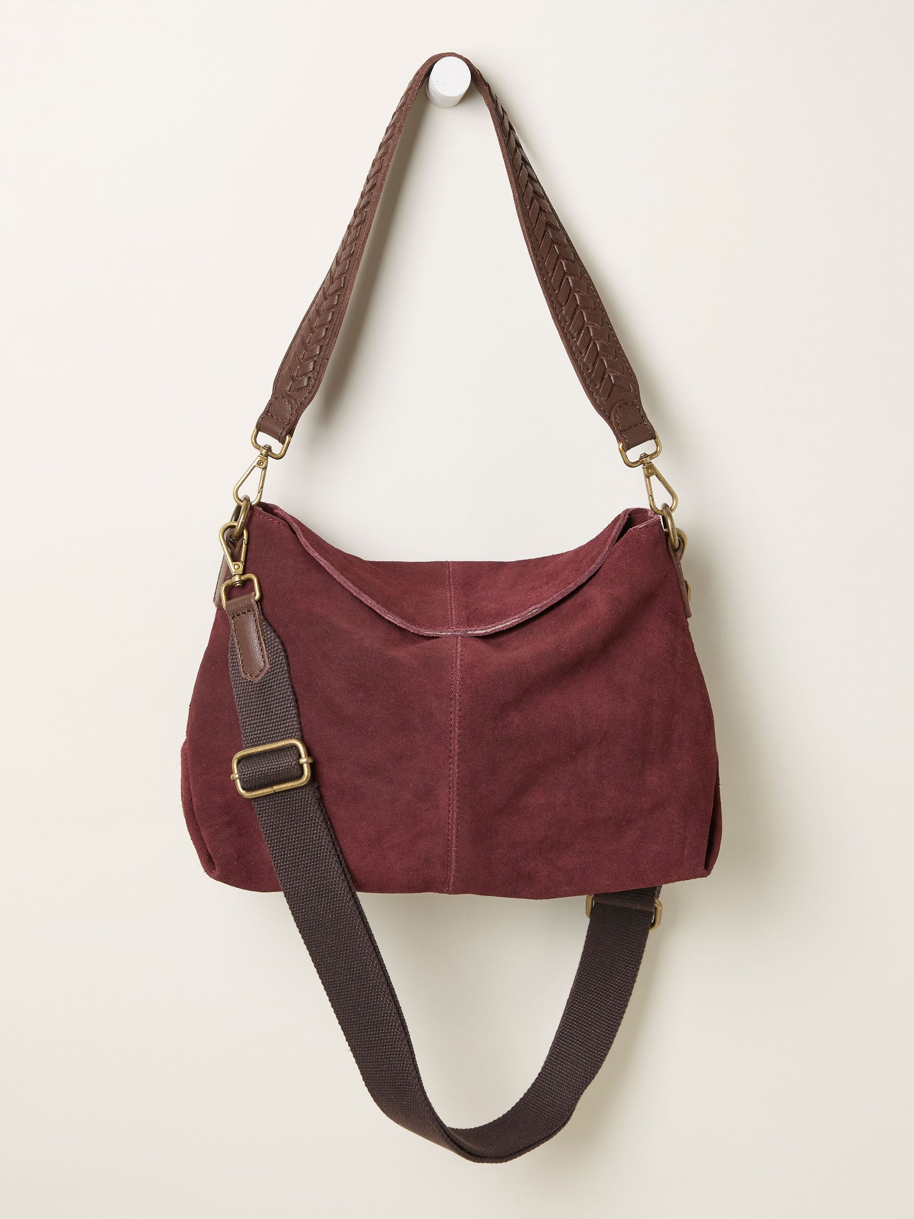 Burgundy Red Suede Evnelope Bag (F65873) | £59.50