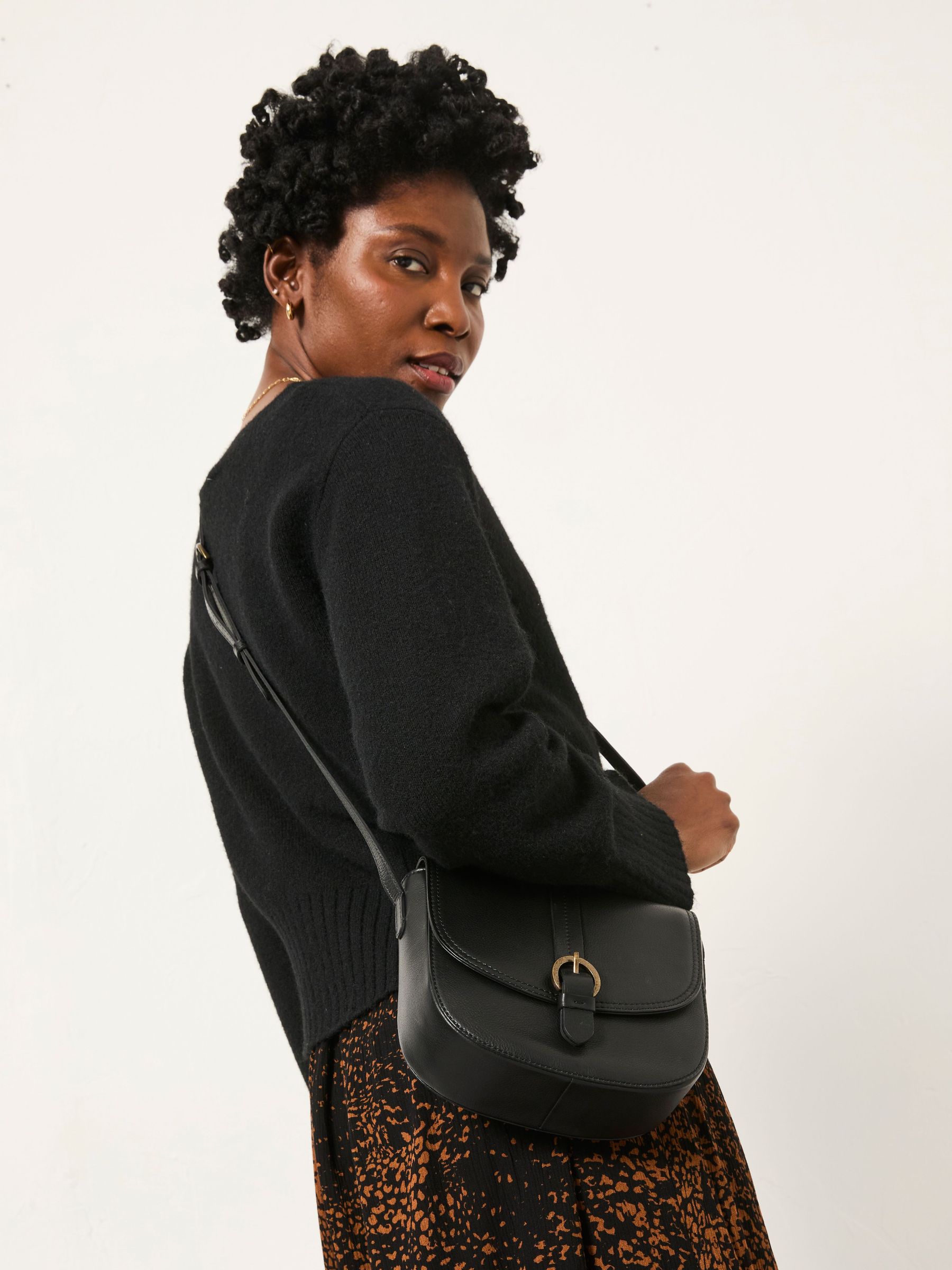 Black Sofia Saddle Crossbody Bag (F65875) | £69.50