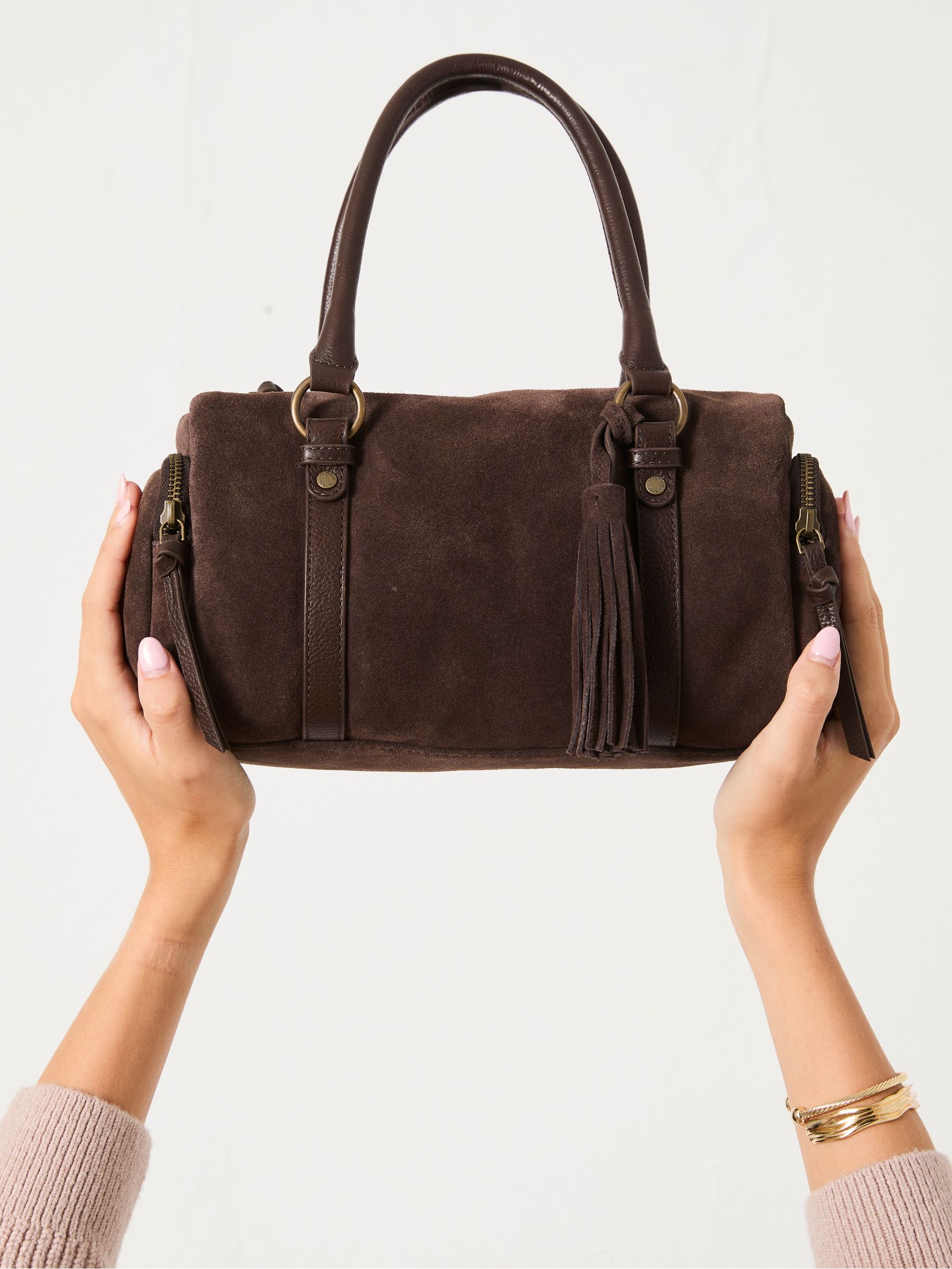 Chocolate Brown Suede Bowling Bag (F65902) | £59.50