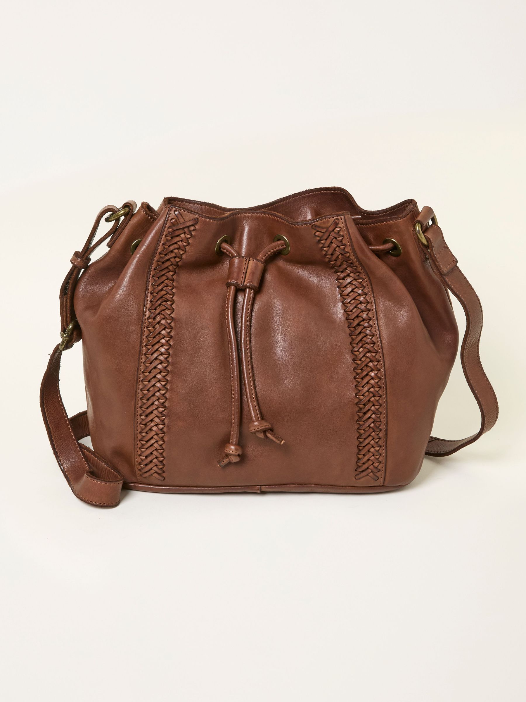 Awna Brown Woven Bucket Bag (F65931) | £89.50