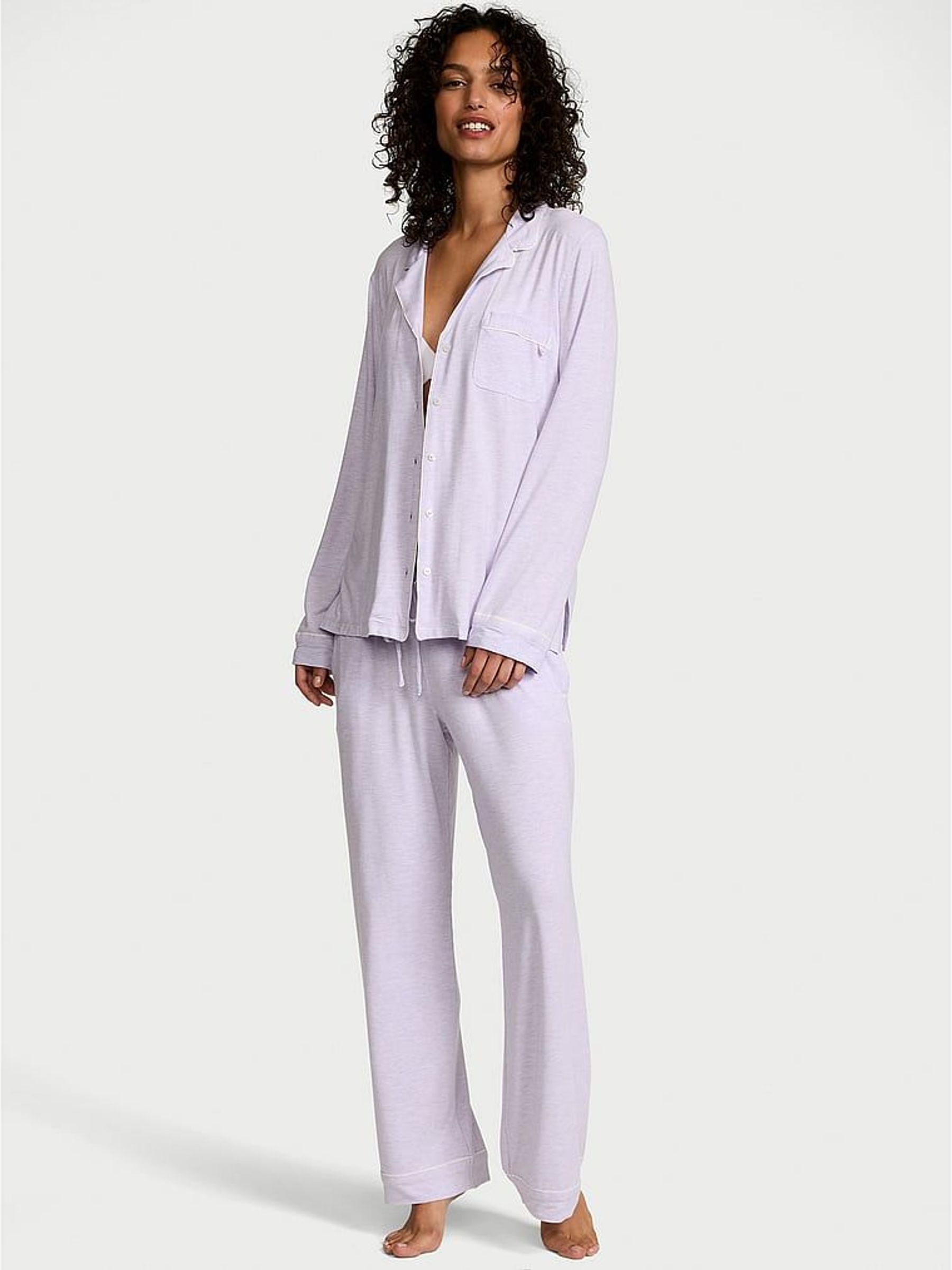 Lavender Purple Modal Long Pyjama Set (F65956) | £59