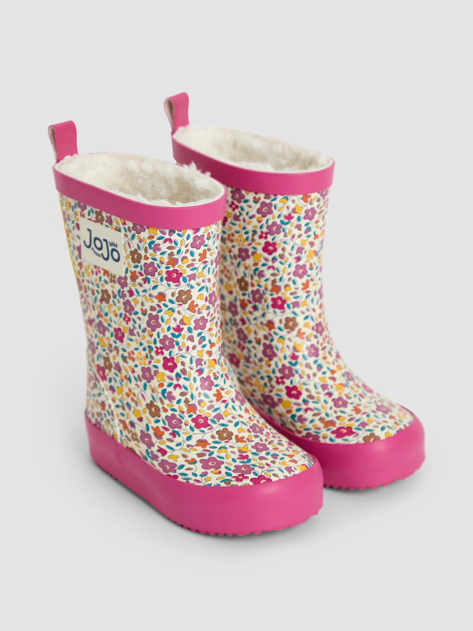 Pink Ditsy Floral Cosy Lined Boots (F67073) | £25.50 - £27.50