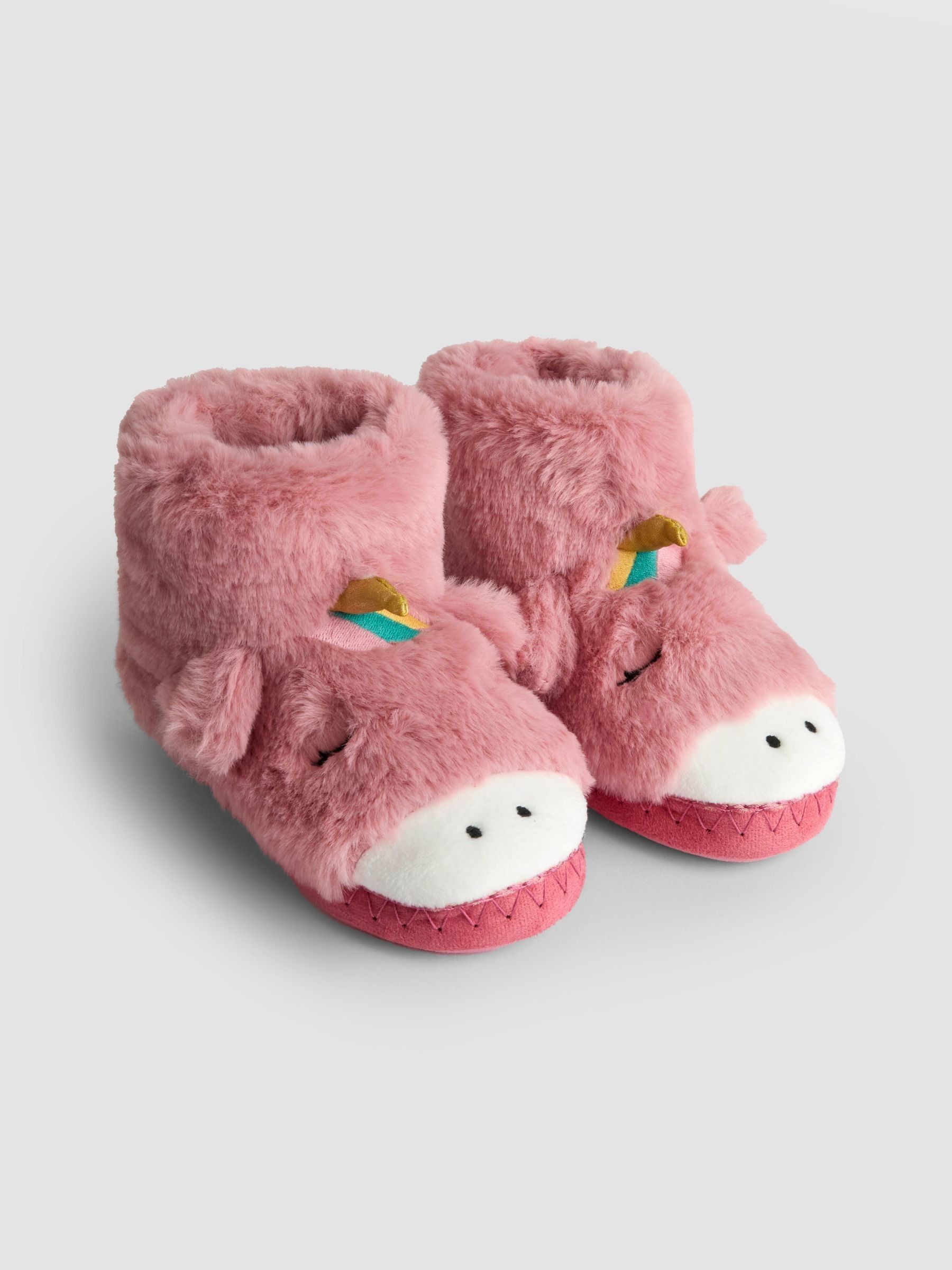 Pink Unicorn Plush Slipper Boots (F67086) | £19.50