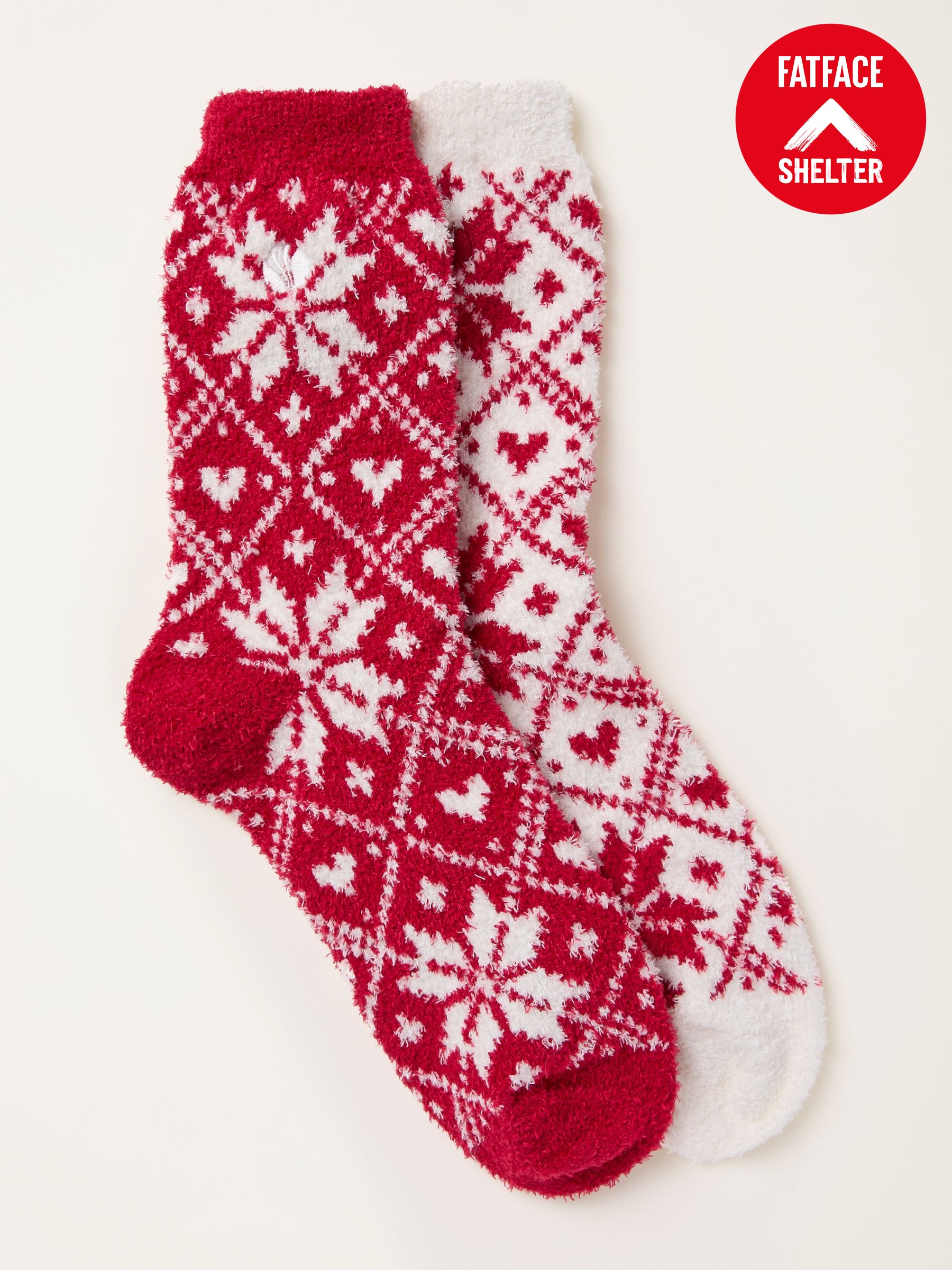 Red 2 Pack Fairisle Cosy Socks (F67474) | £16