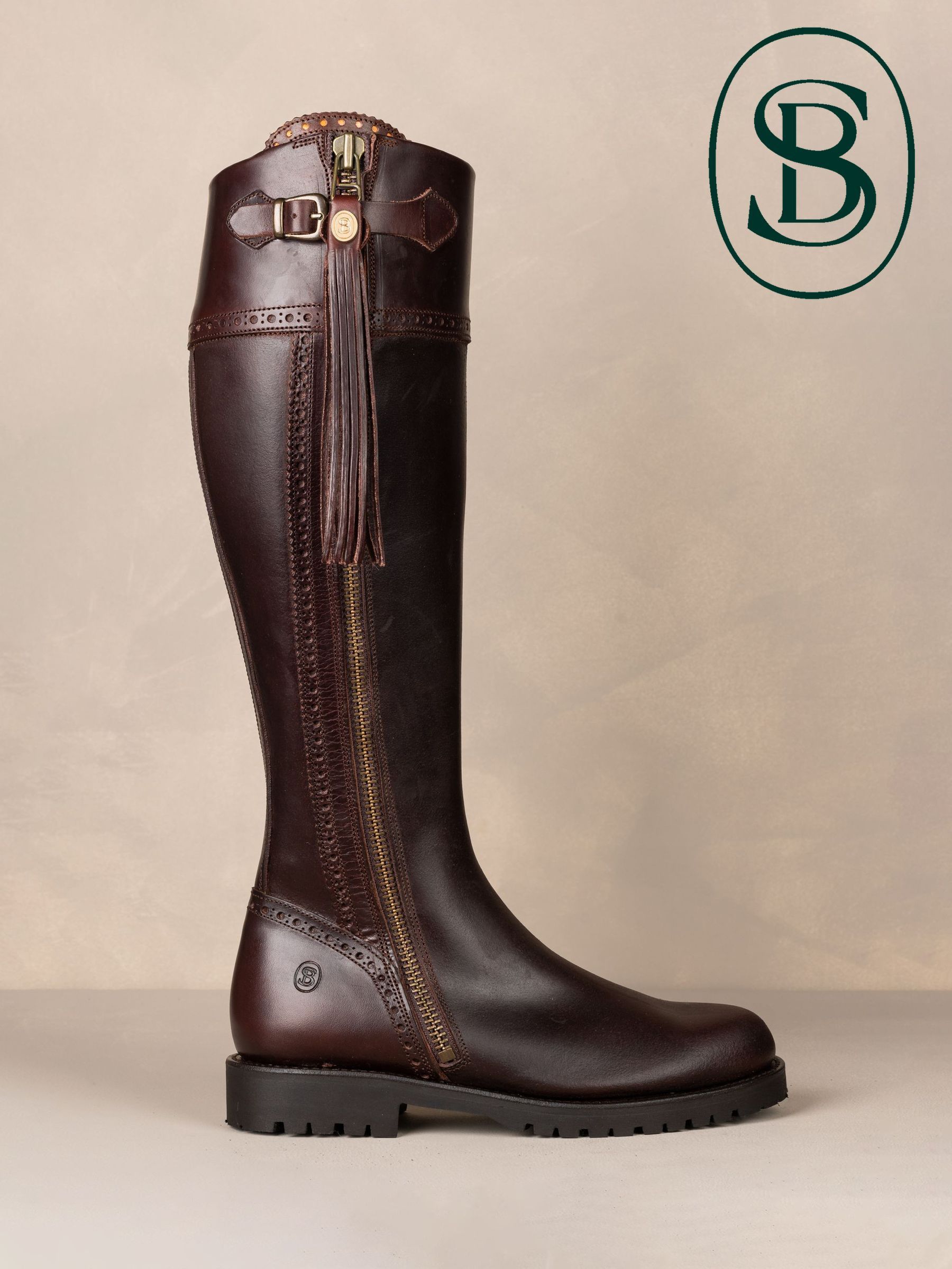 The Spanish Boot Company Brown Tall Tread Sole Spanish Riding Boots (F67857) | £325