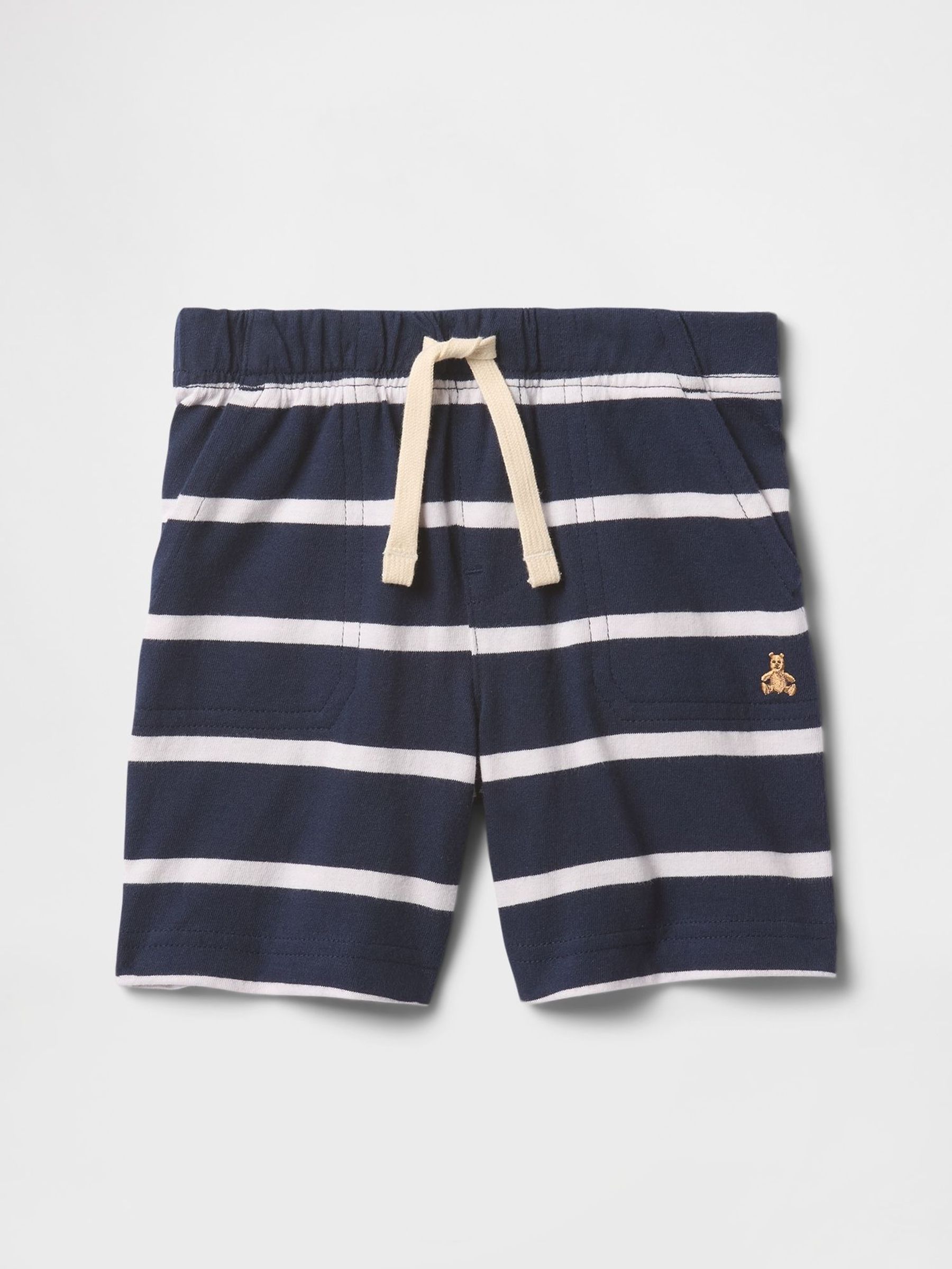 Navy Blue Stripe Cotton Pull On Shorts (6mths-5yrs) (F68330) | £10
