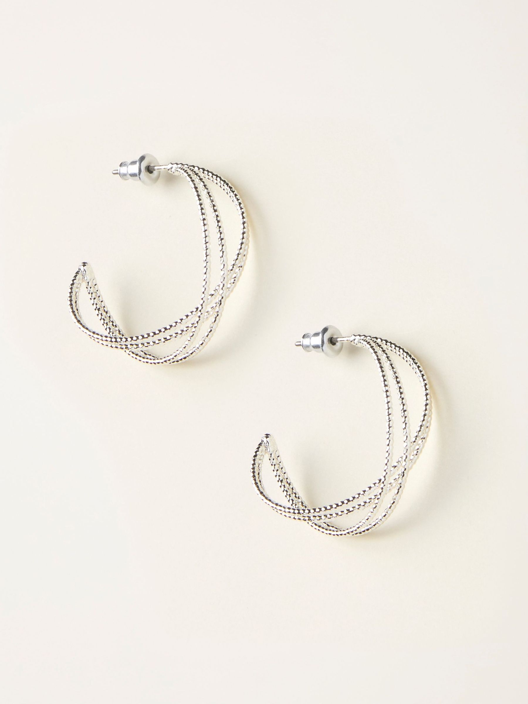 Silver Tone Multi Hoop Earrings (F68957) | £12.50