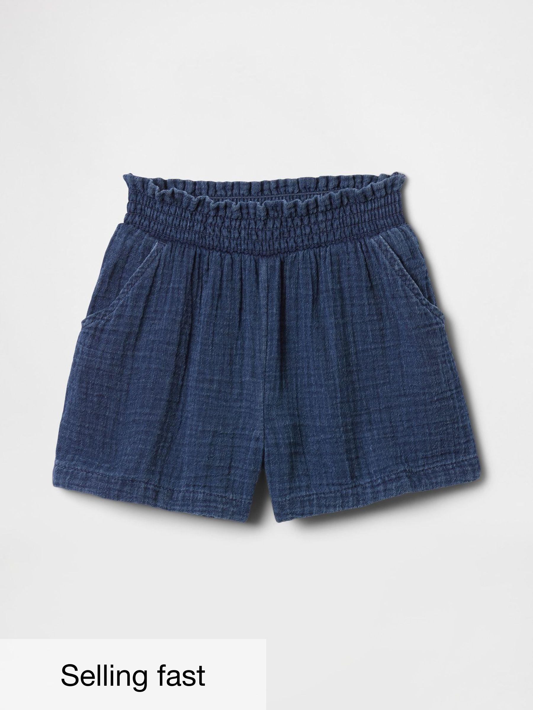 Blue Crinkle Gauze Pull On Shorts (6mths-5yrs) (F69133) | £18