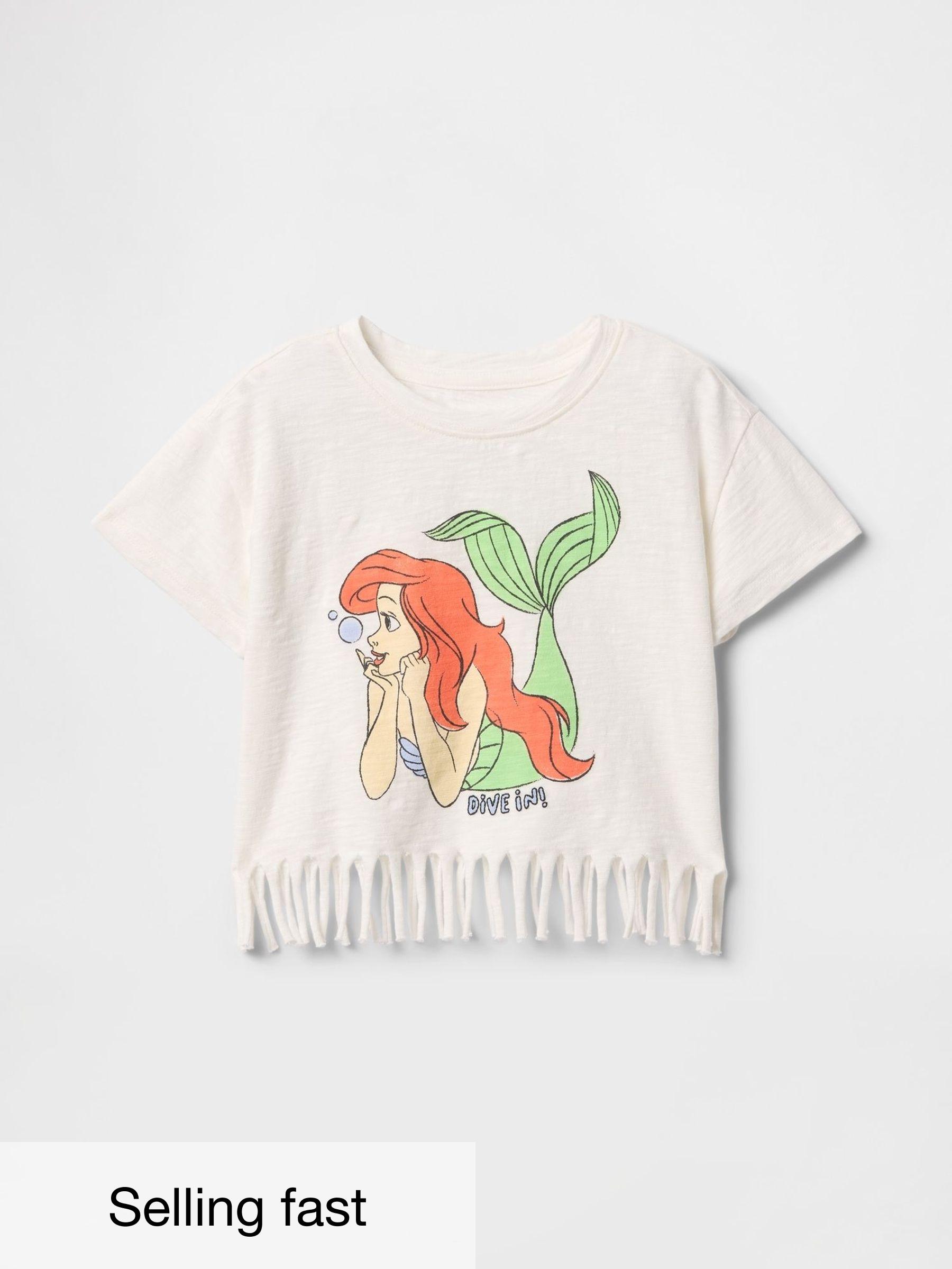 White Ariel Disney Short Sleeve Fringe T-Shirt (6mths-5yrs) (F69143) | £16