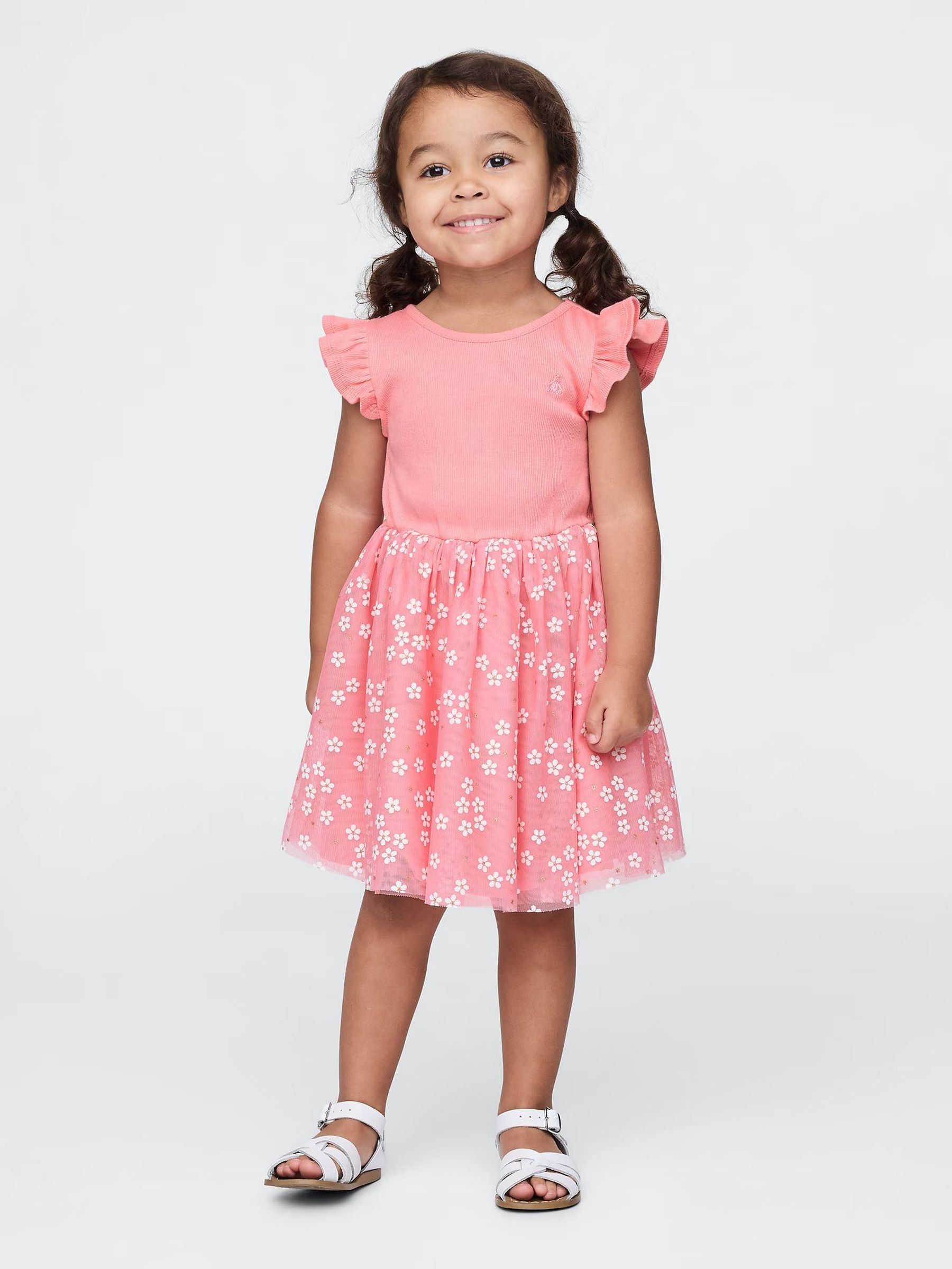 Pink 2 in 1 Flower Tulle Dress (6mths-5yrs) (F69159) | £20