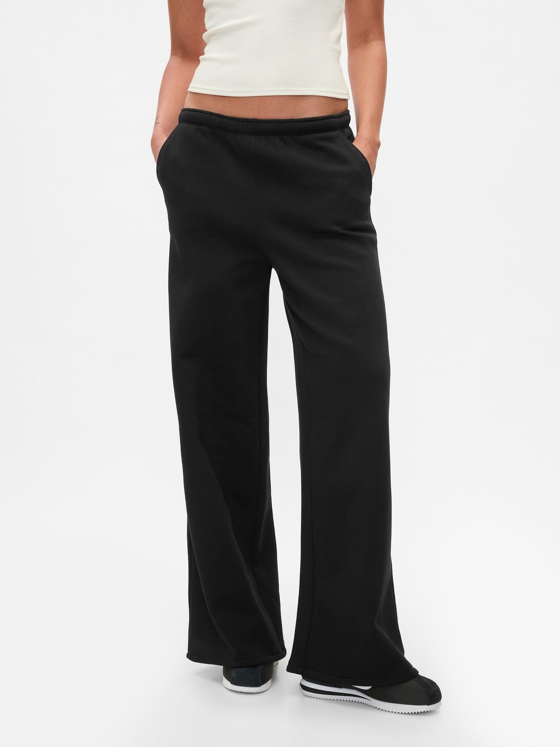 Black Vintage Soft Baggy Wide-Leg Joggers (F69173) | £45