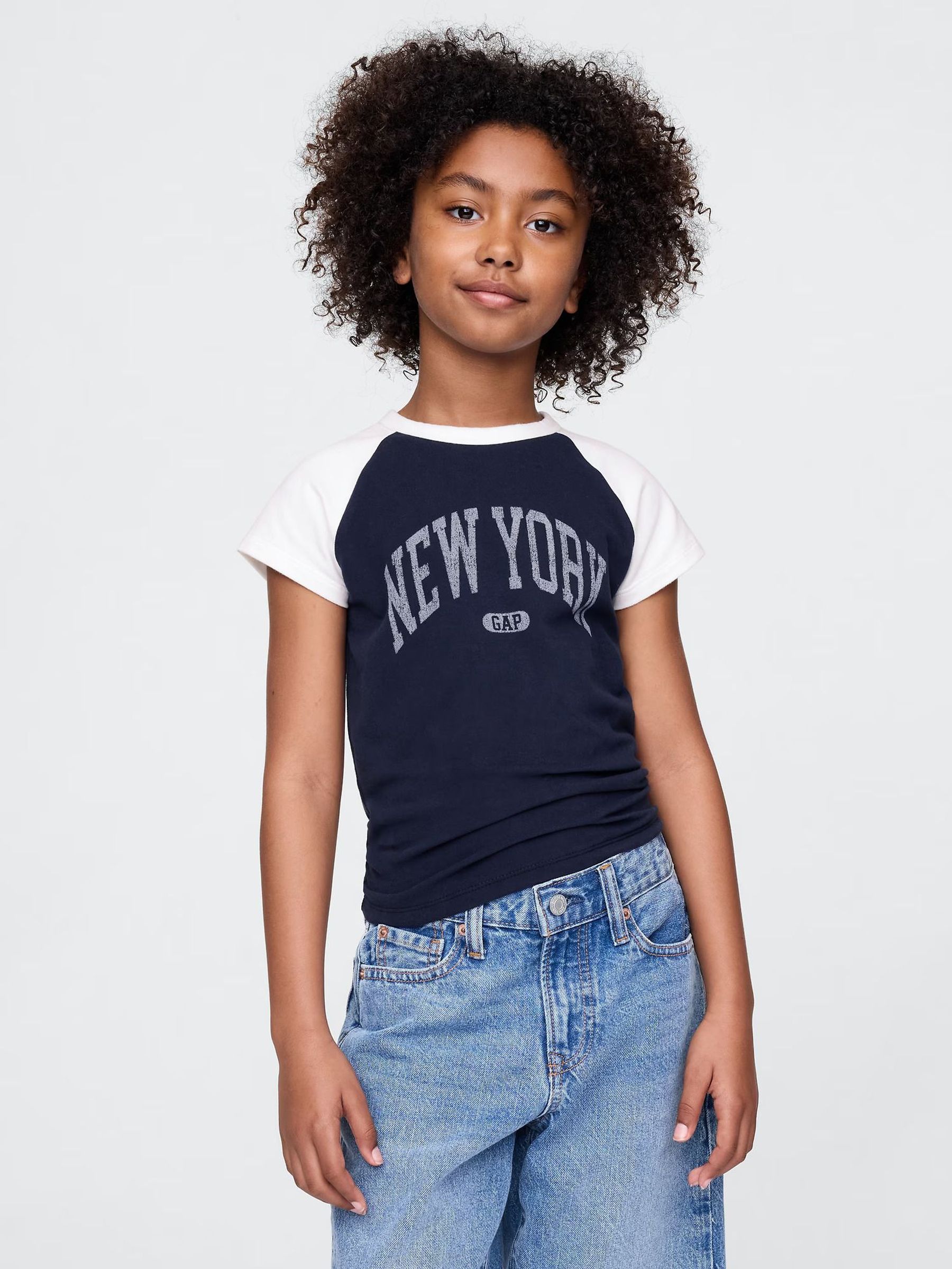 Navy Blue New York Logo Raglan T-Shirt (4-13yrs) (F69220) | £15