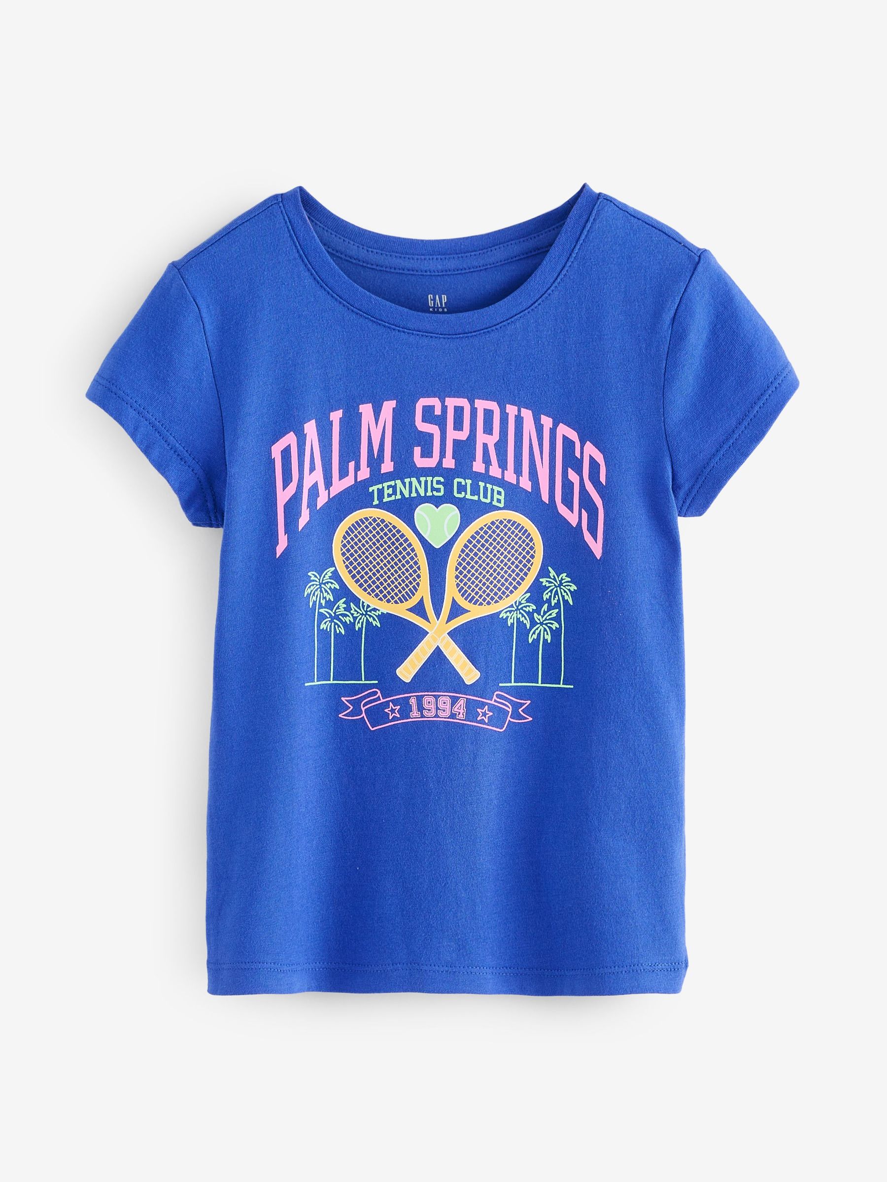 Blue Tennis Club Logo Short Sleeve Crew Neck T-Shirt (F69224) | £10