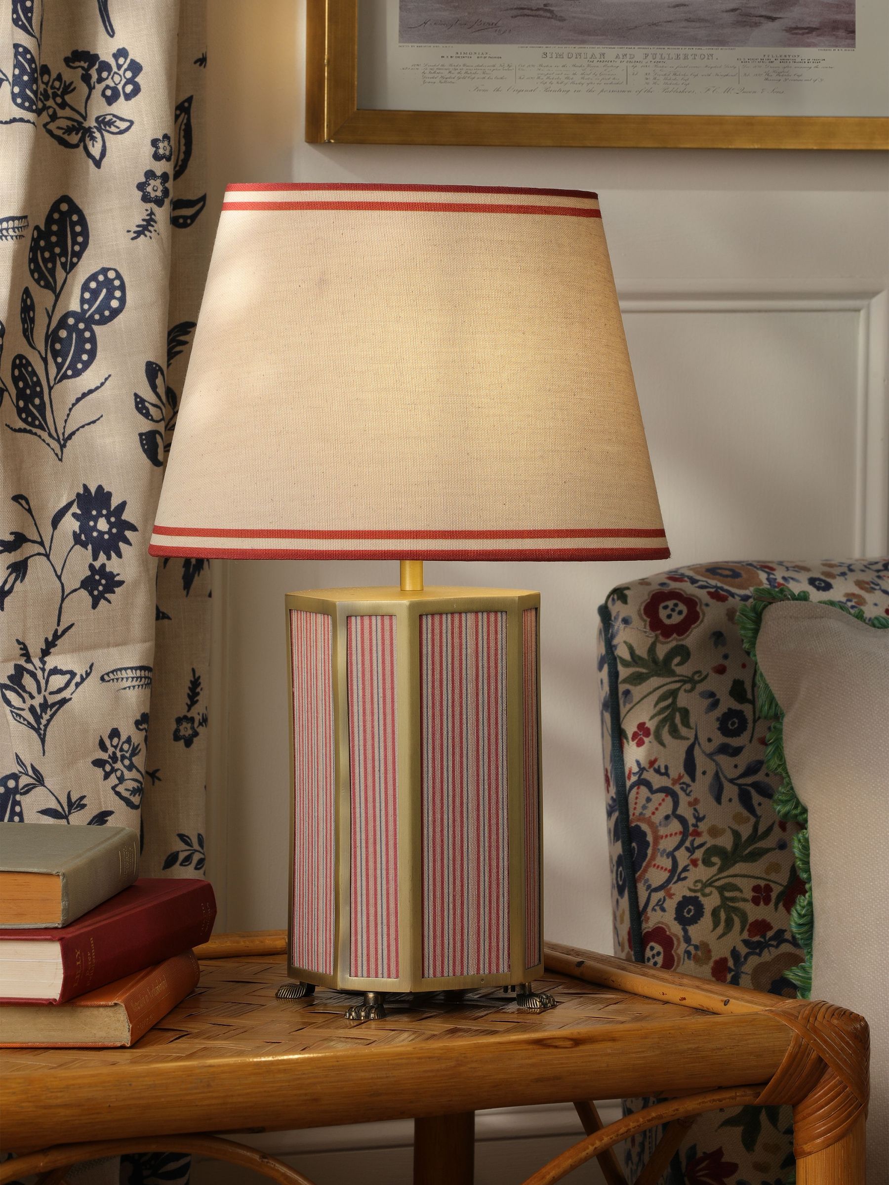 Red Helmingham Antique Brass Claw Foot Table Lamp (F69252) | £80