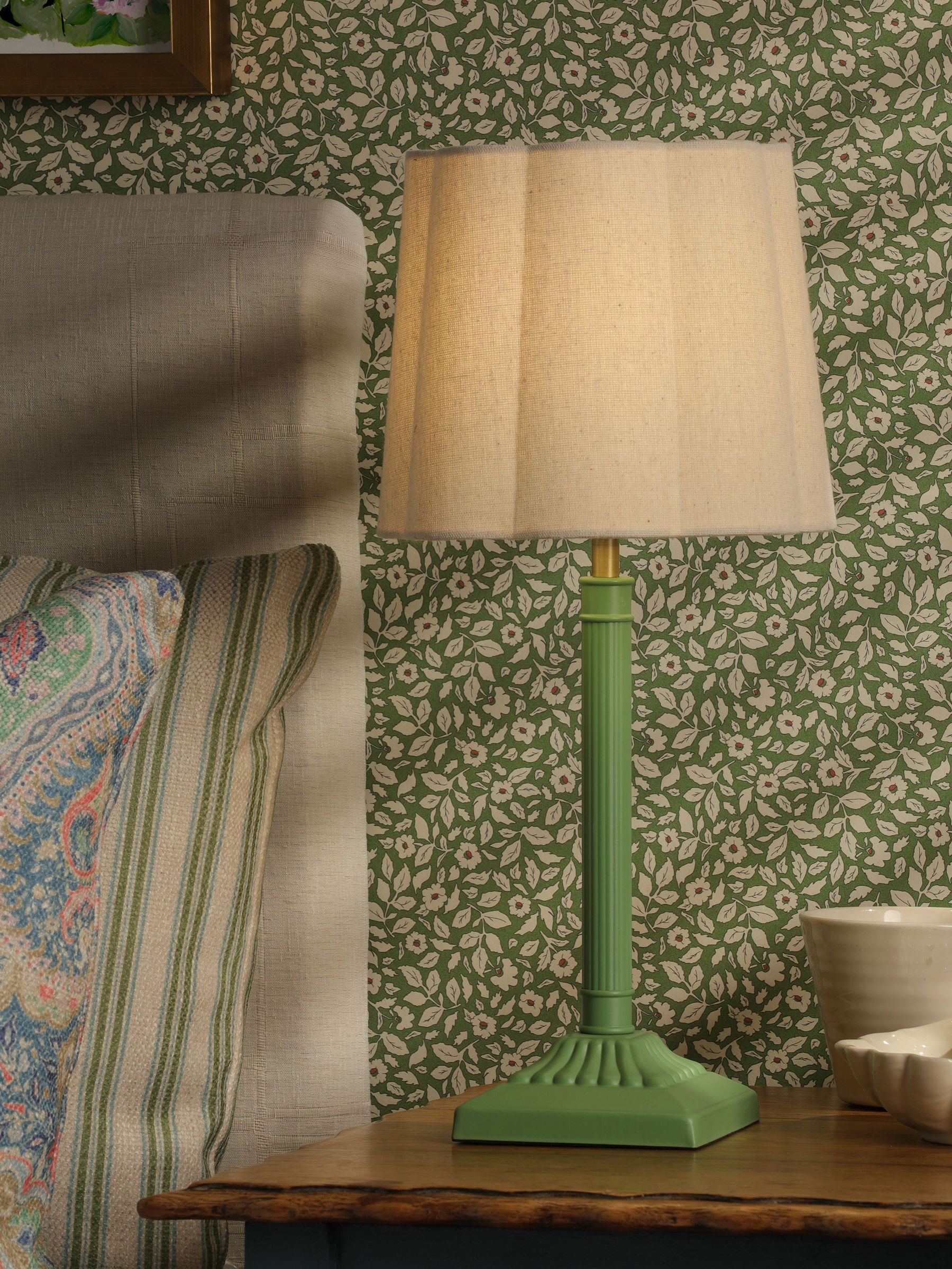 Green Buscot Square Base Table Lamp with Shade (F69262) | £60