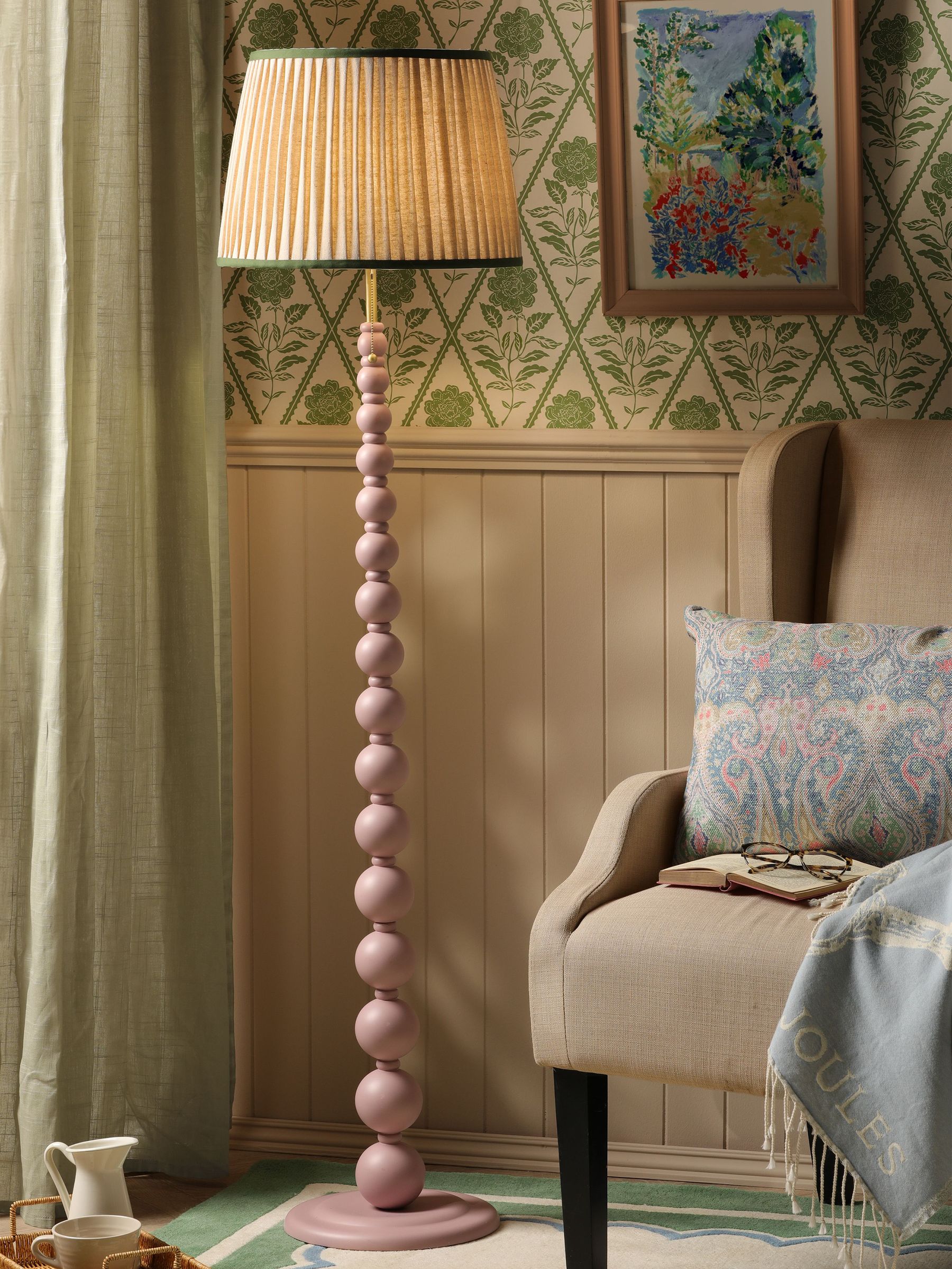 Pink Harewood Floor Lamp (F69270) | £250