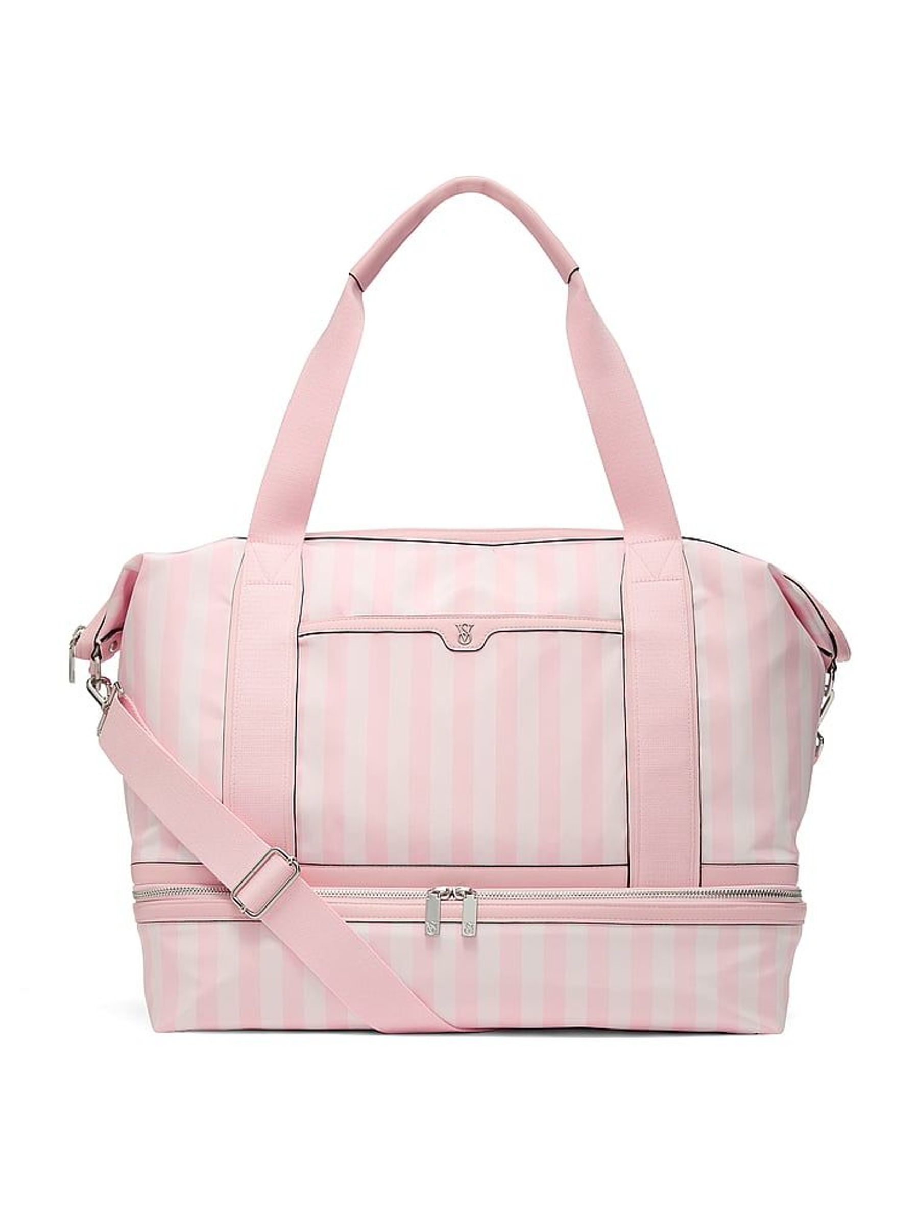 Iconic Stripe Pink Weekender Bag (F69413) | £119