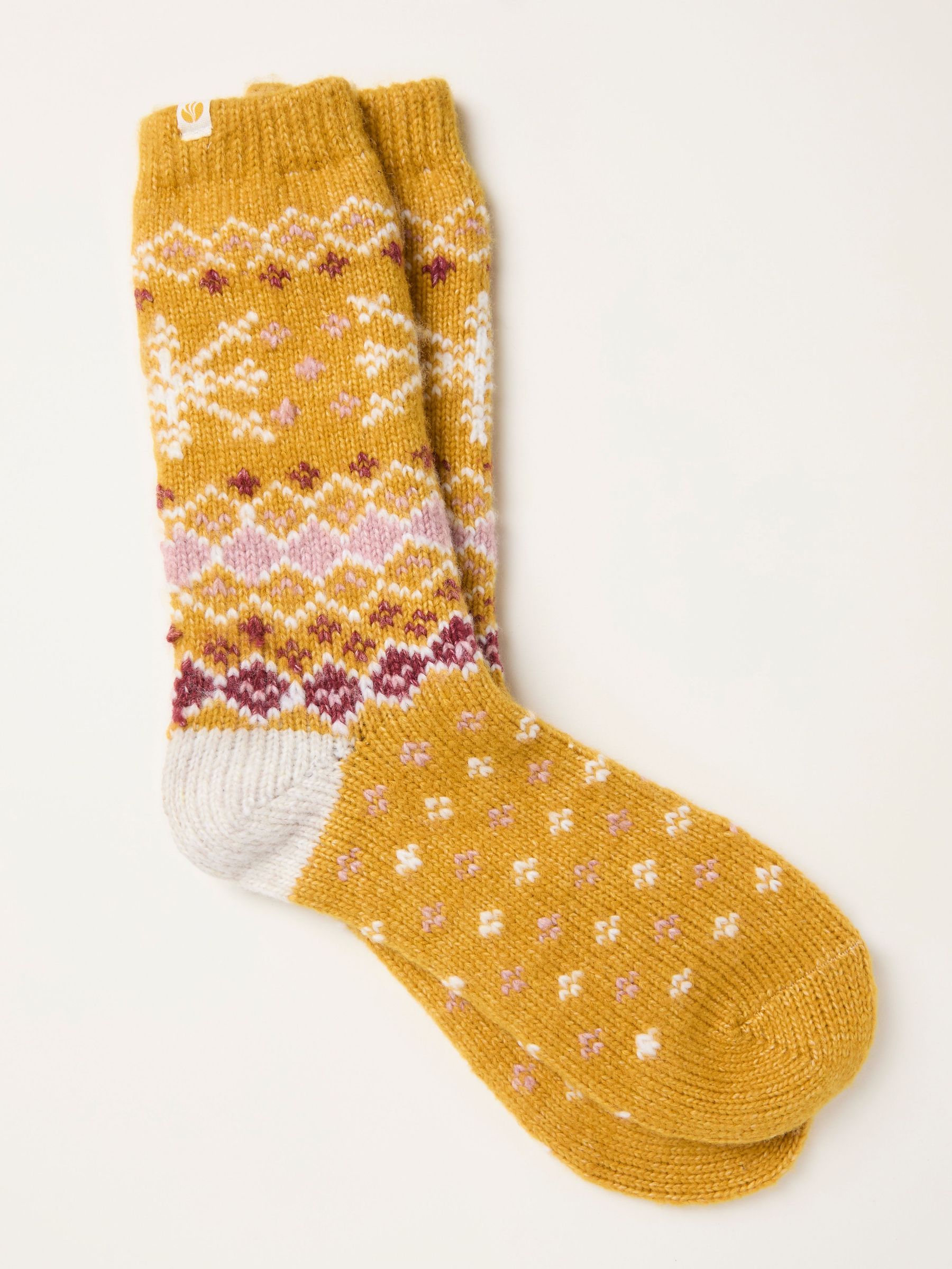 Mustard Yellow Fairisle Super Soft Socks (F69489) | £12.50