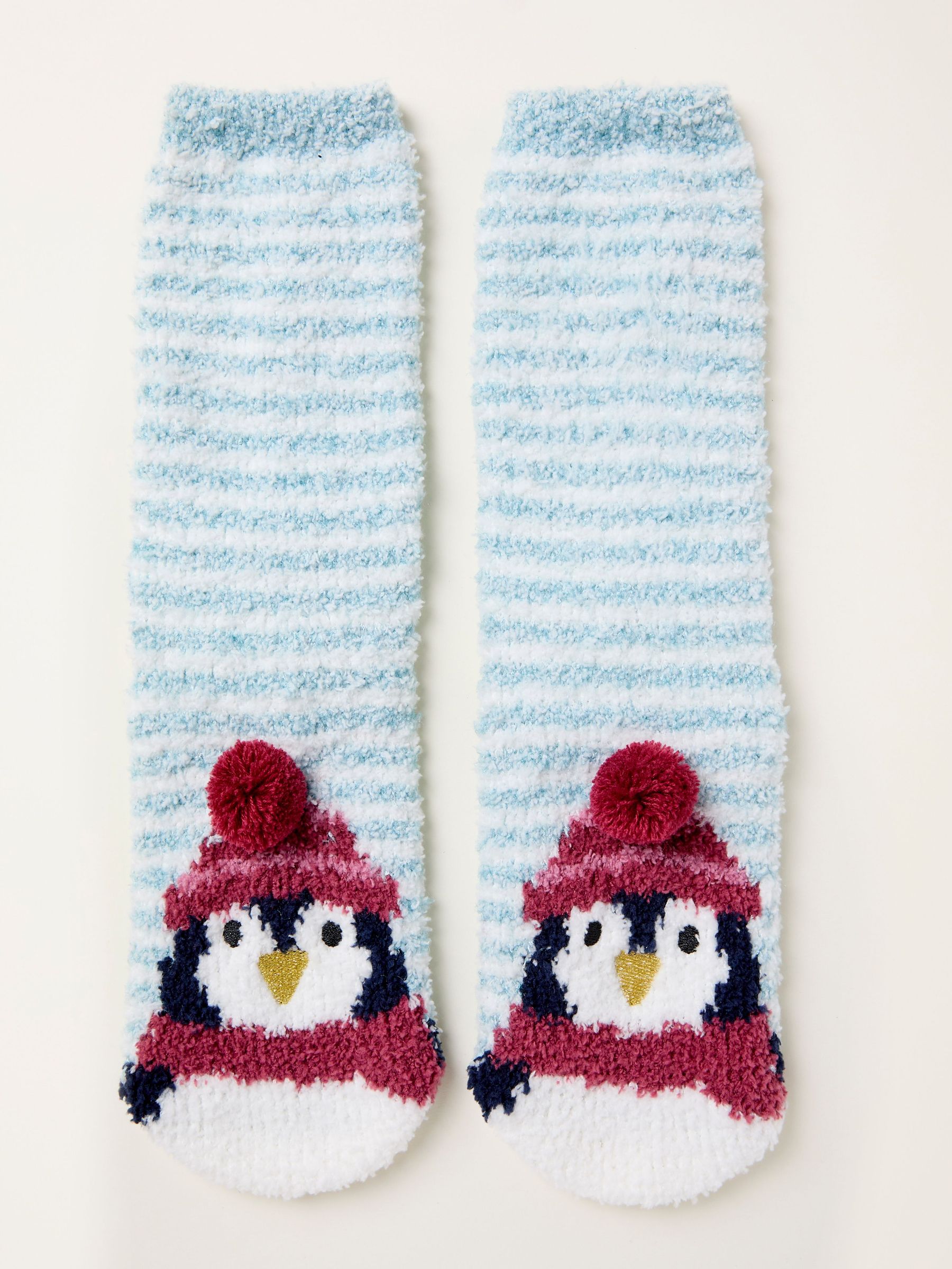 Blue Fluffy Penguin Socks (F69493) | £12.50