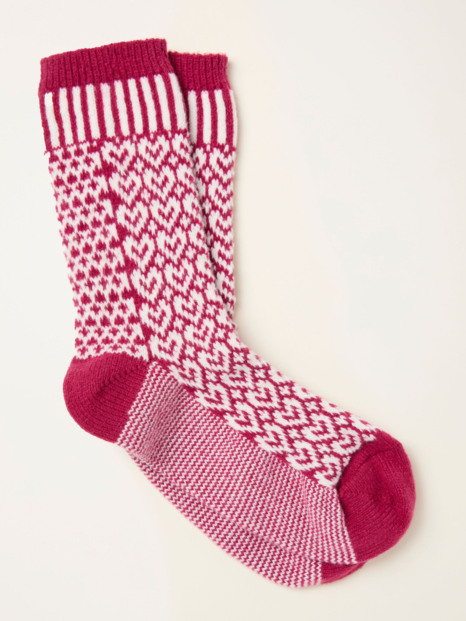 Red Heart Fairisle Cosy Socks (F69505) | £10.50
