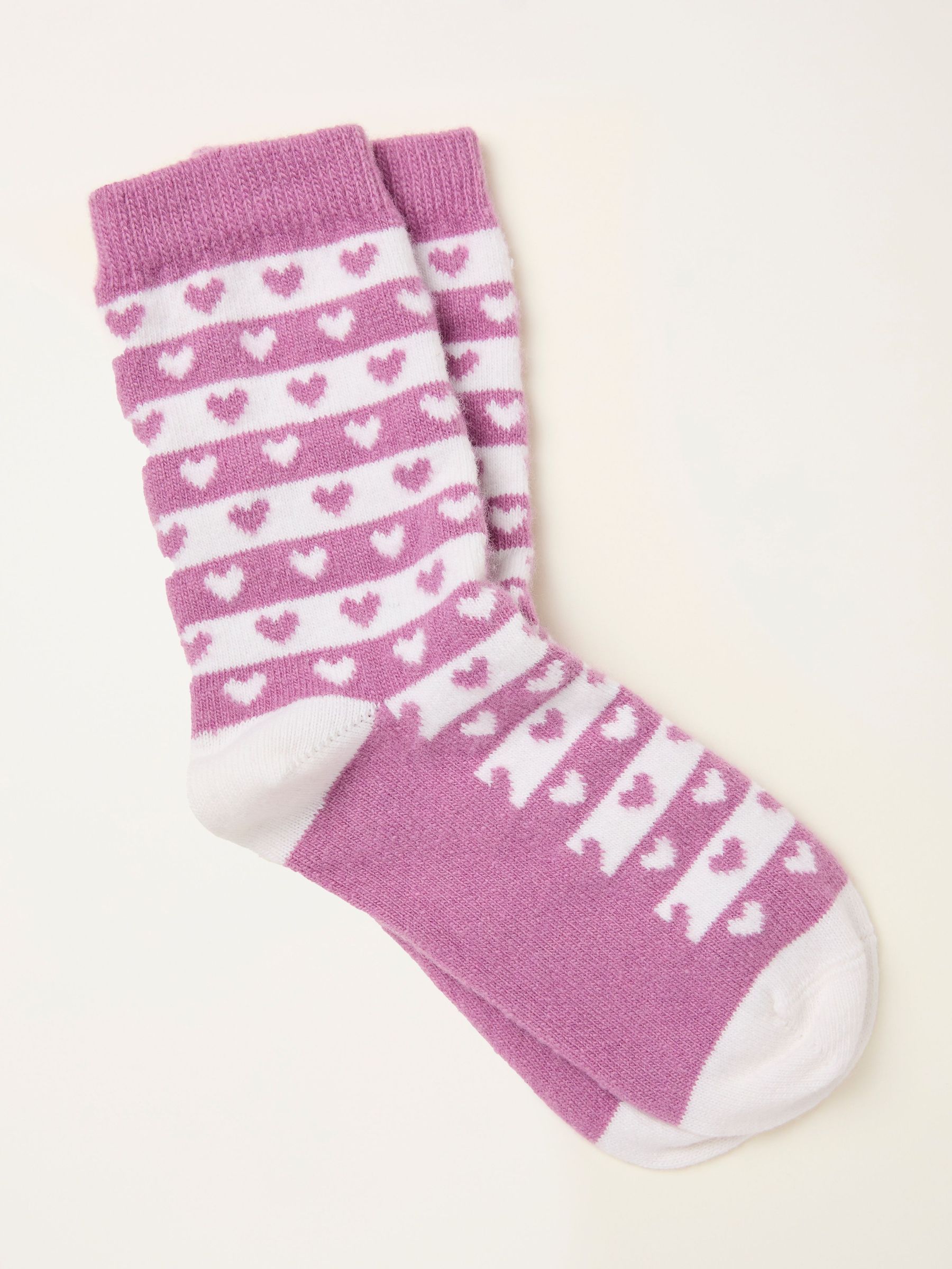 Pink Heart Cashmere Blend Socks (F69507) | £14