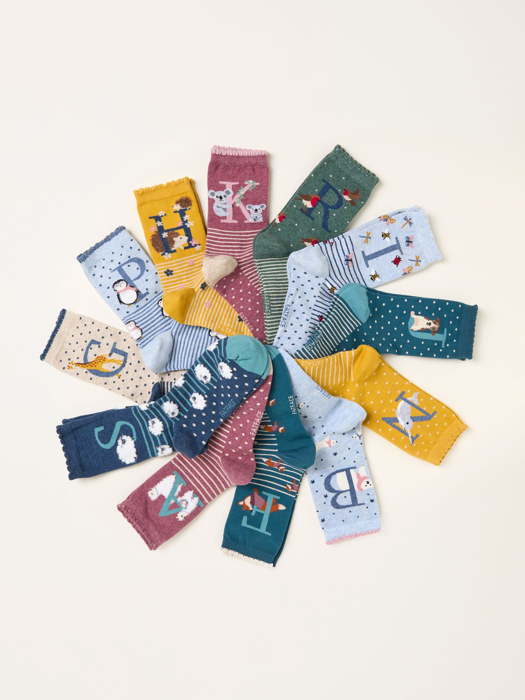 Multi Colour Alphabet Socks (F69509) | £7.50