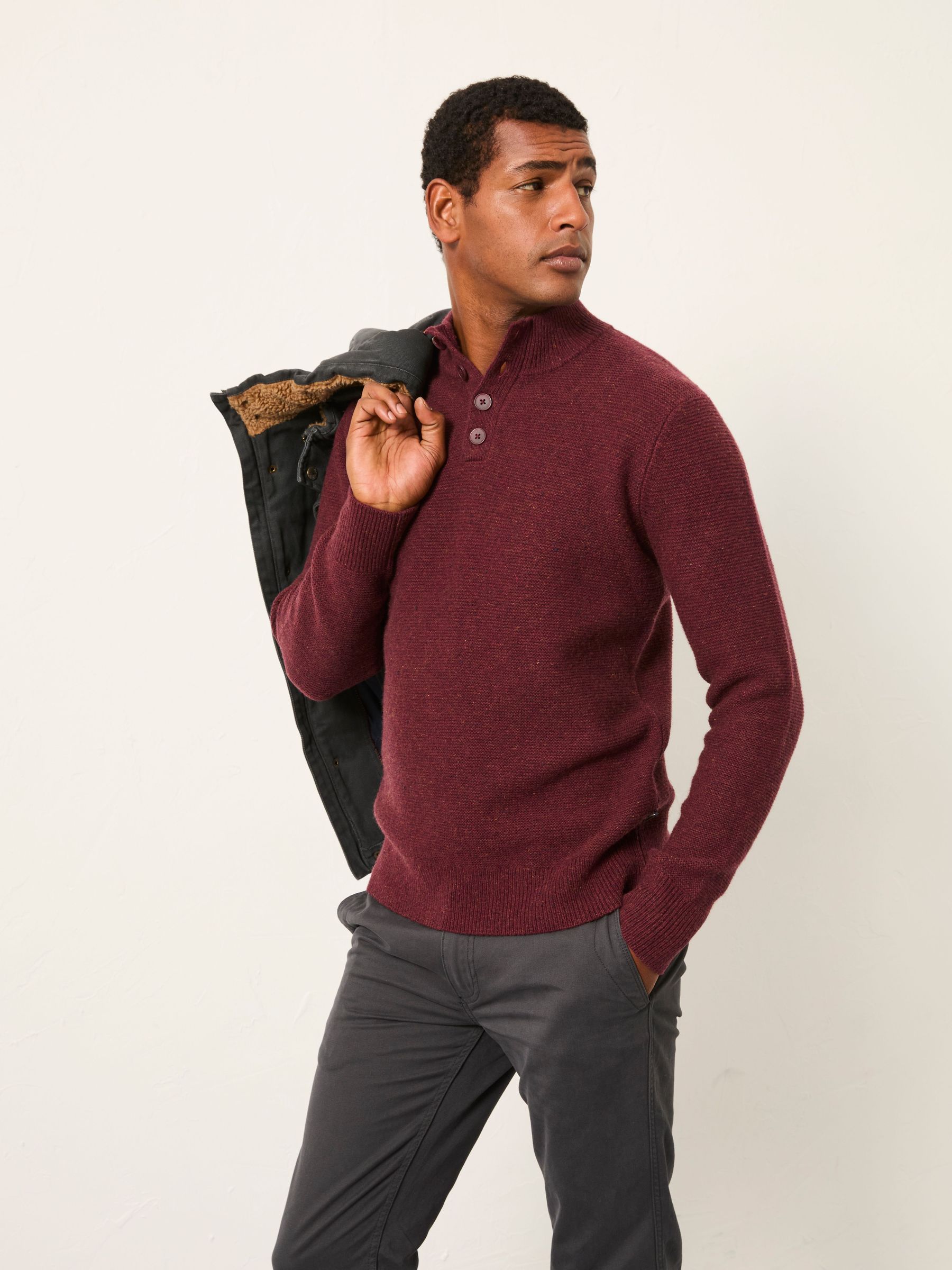 Sennen Claret Knitted Half Neck Jumper (F69659) | £75