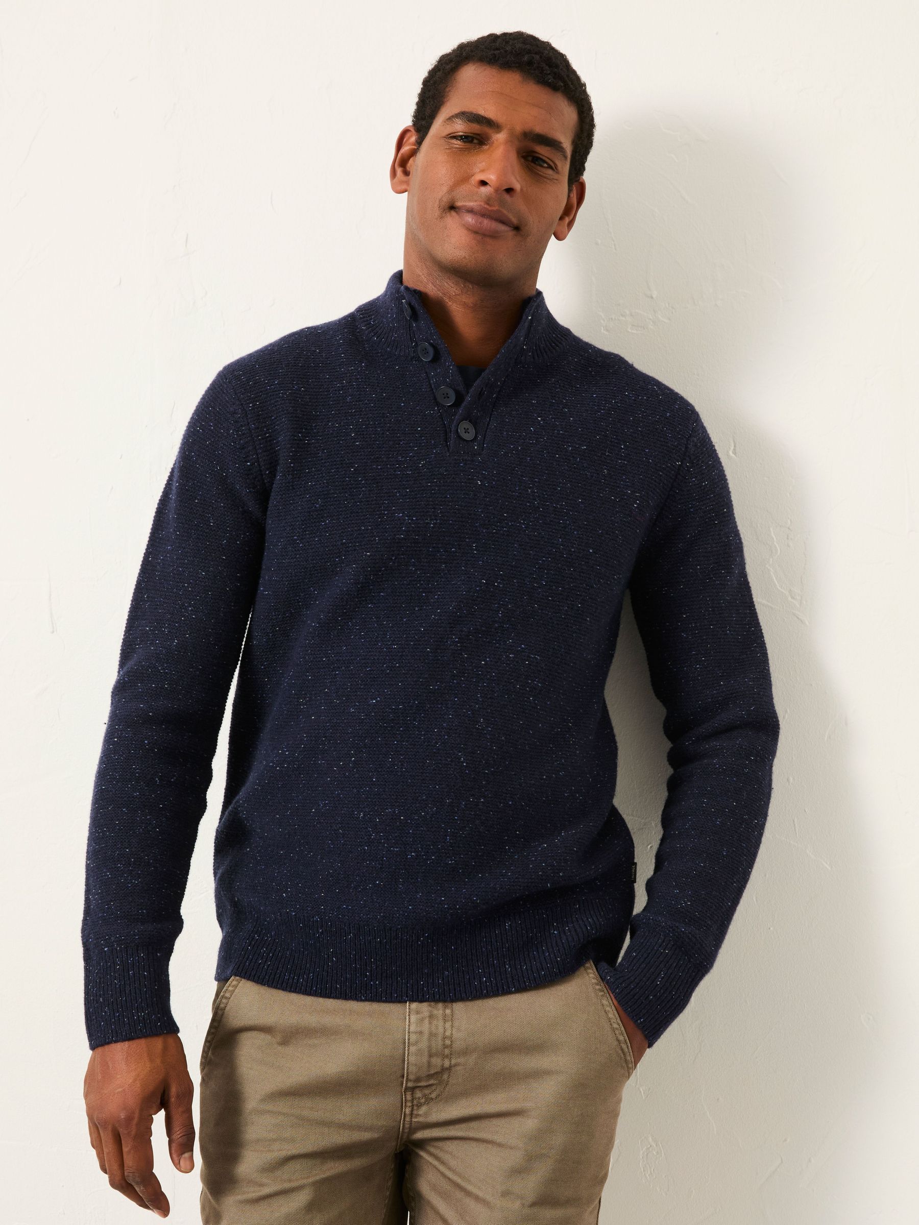 Sennen Navy Knitted Half Neck Jumper (F69664) | £75