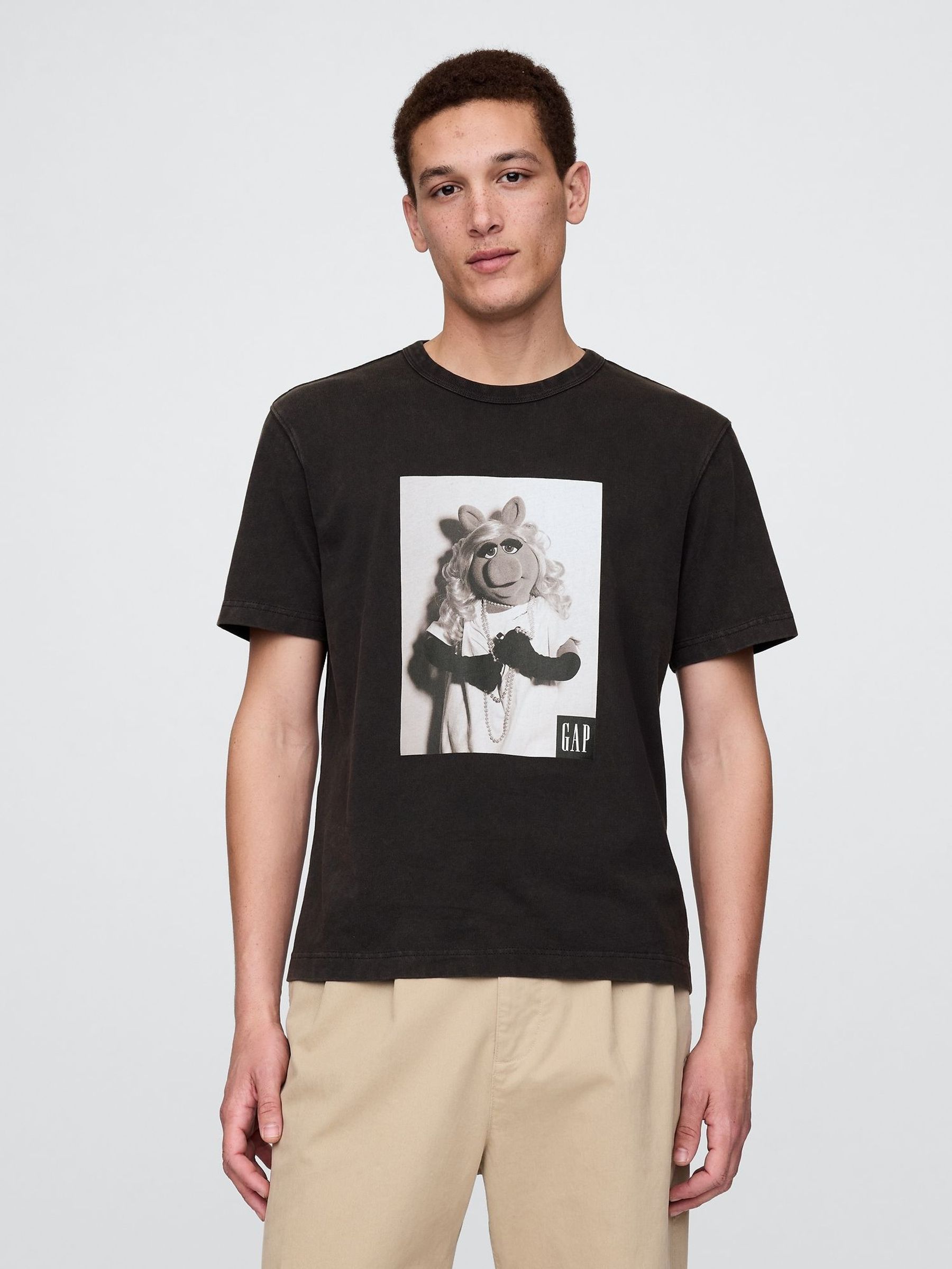 Black Miss Piggy Disney The Muppets Graphic T-Shirt (F69858) | £45
