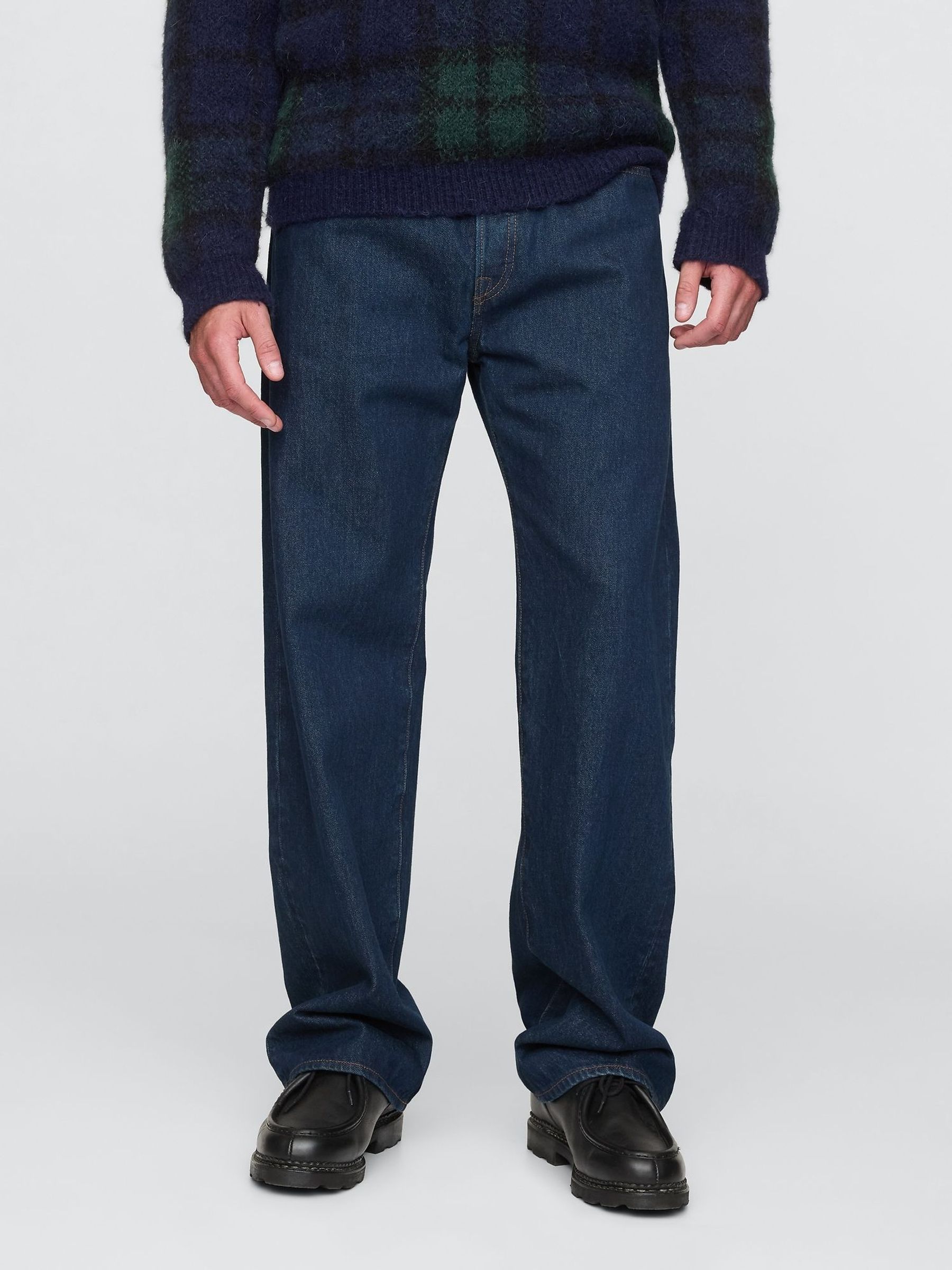 Dark Indigo Blue Loose Fit Baggy Jeans (F69861) | £45
