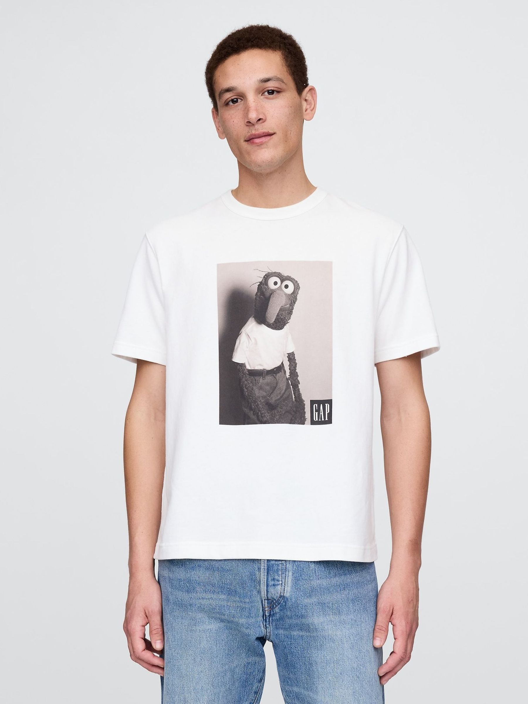 White Gonzo Disney The Muppets Graphic T-Shirt (F69866) | £31