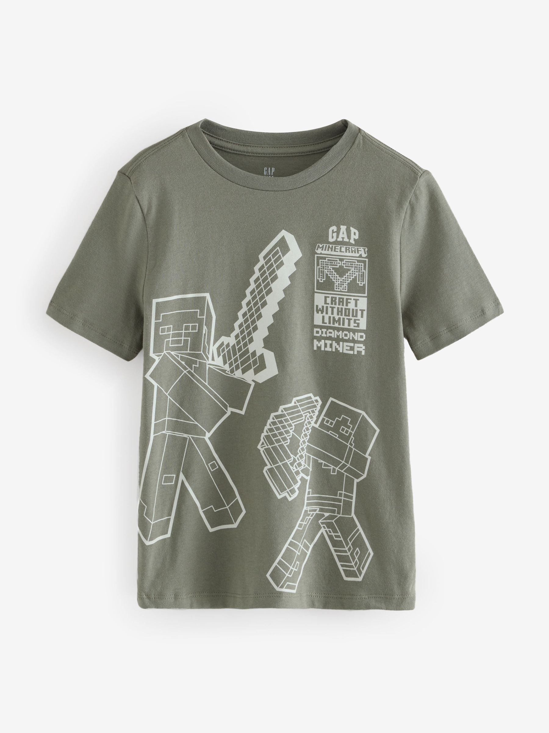 Grey Minecraft Graphic T-Shirt (4-13yrs) (F70151) | £16