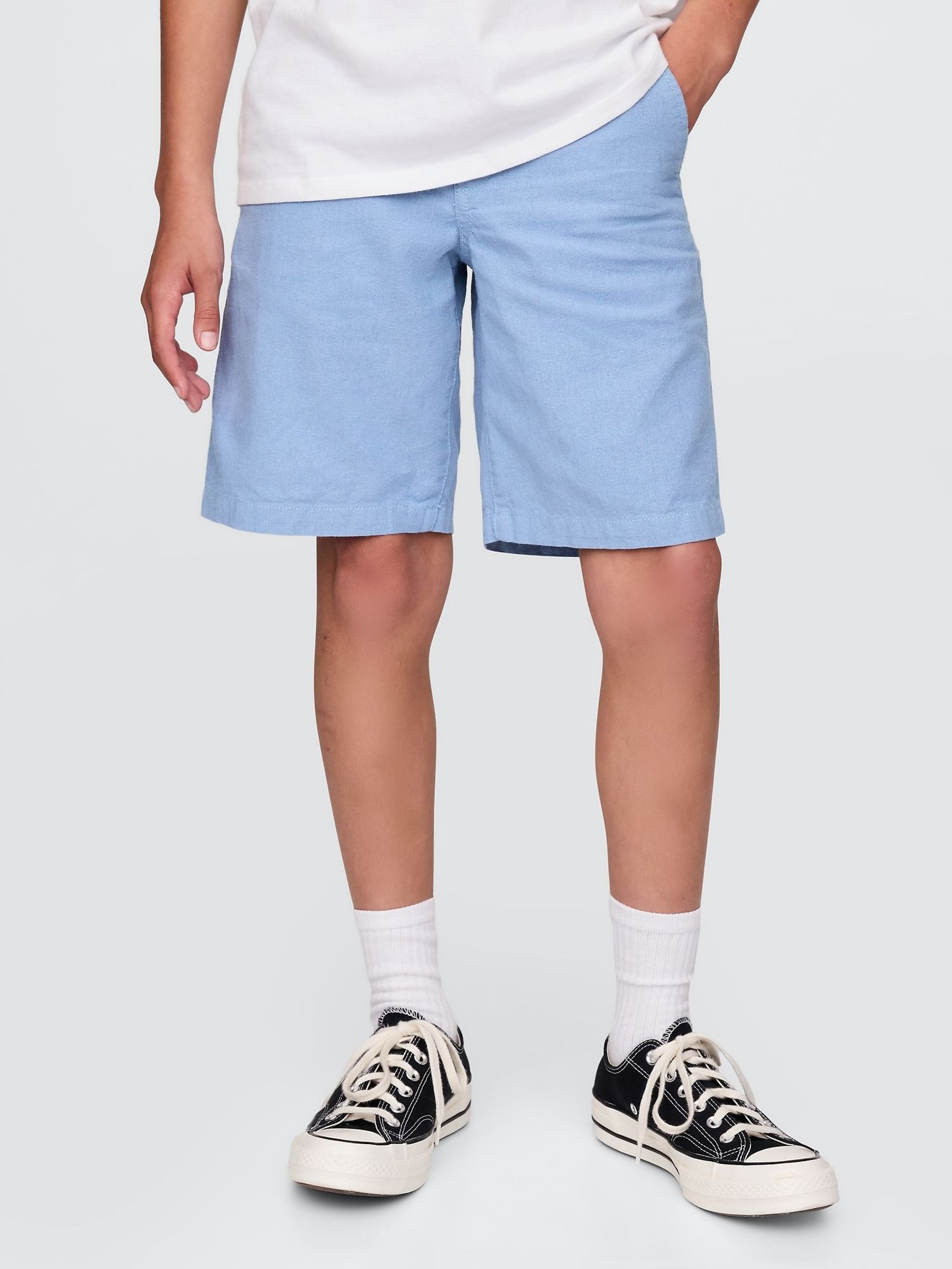 Blue Linen-Cotton Shorts (4-13yrs) (F70160) | £25