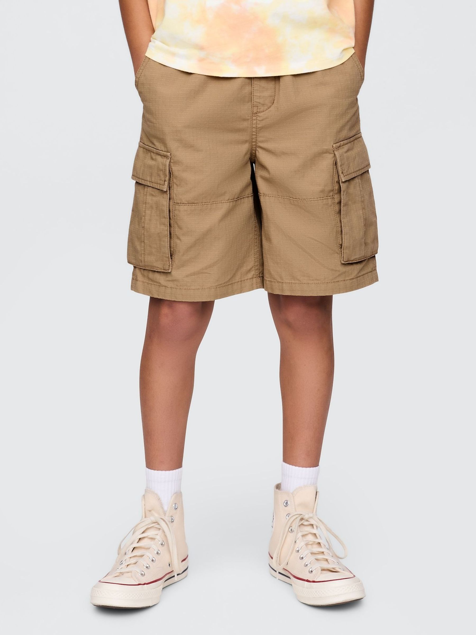 Brown Ripstop Easy Cargo Shorts (4-13yrs) (F70163) | £25