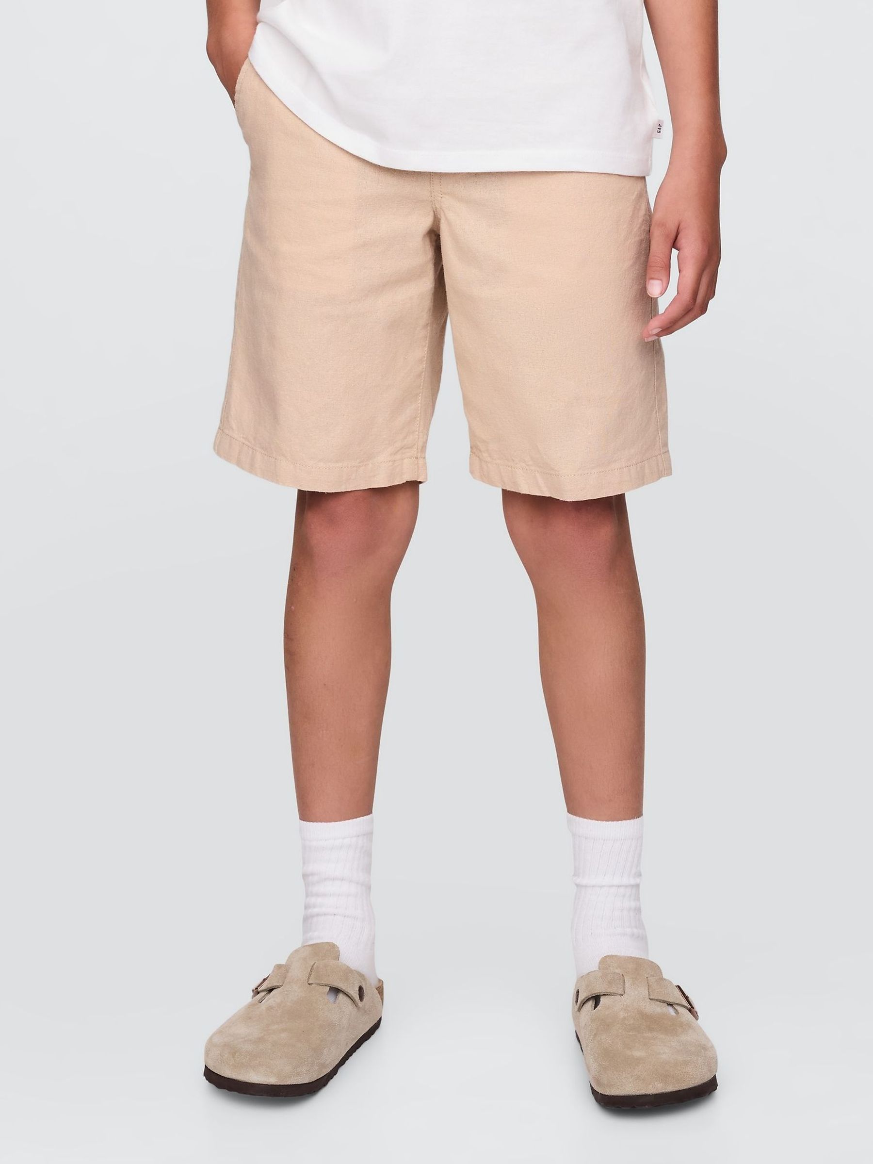 Beige Linen-Cotton Shorts (4-13yrs) (F70165) | £25